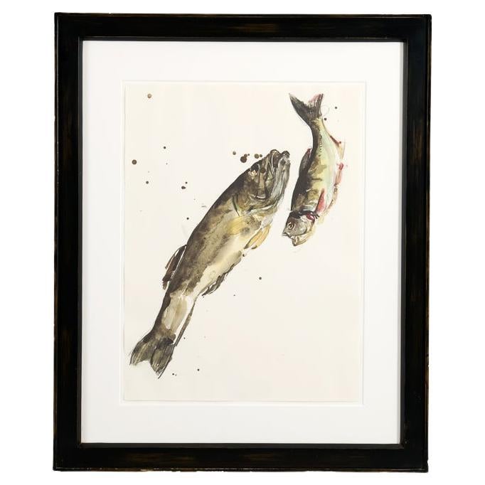RF 0426, Impression encadrée d'une paire de poissons par Thierry Despont
