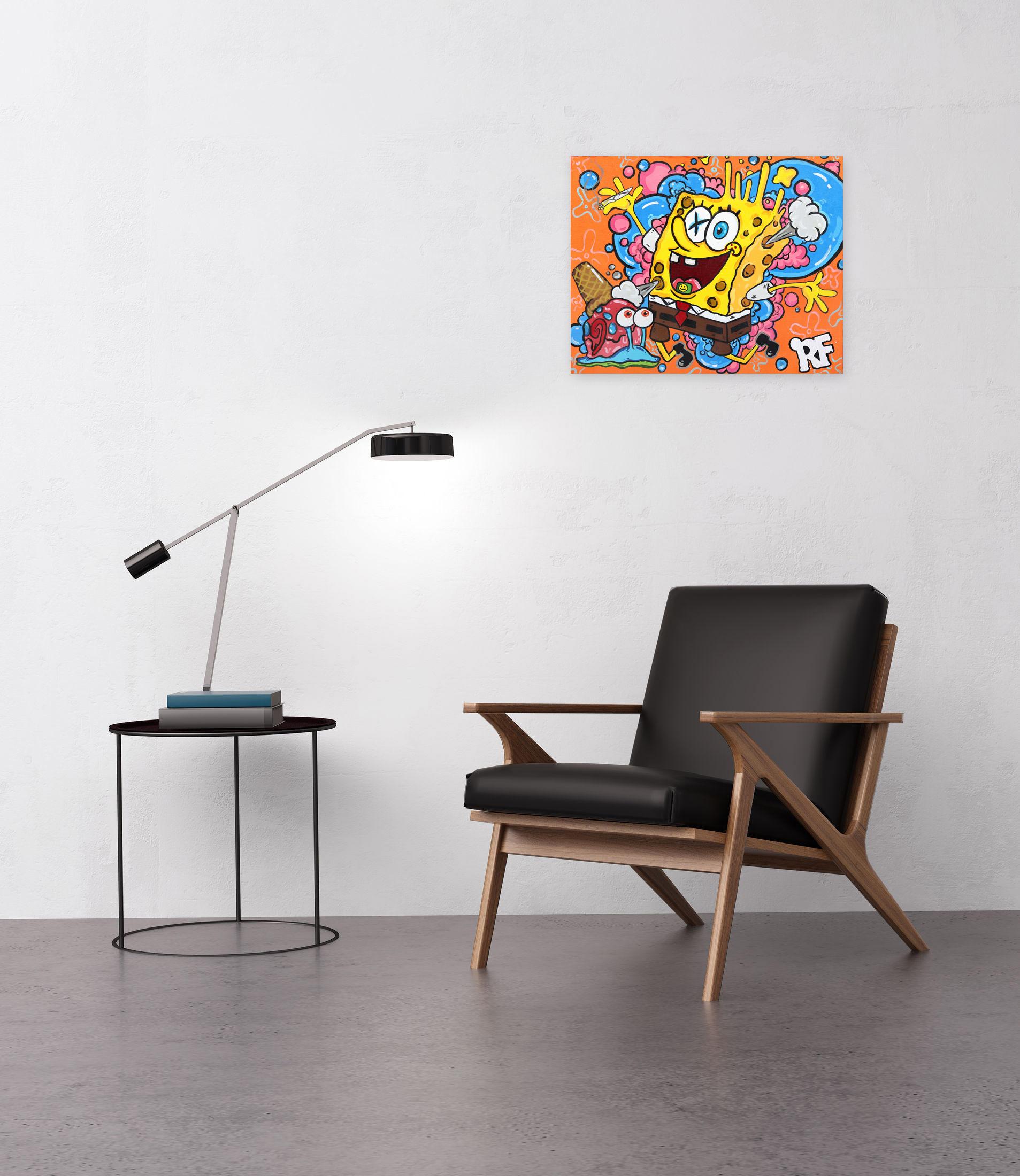 Spugna con bolle - Pittura Pop Art originale in vendita 2