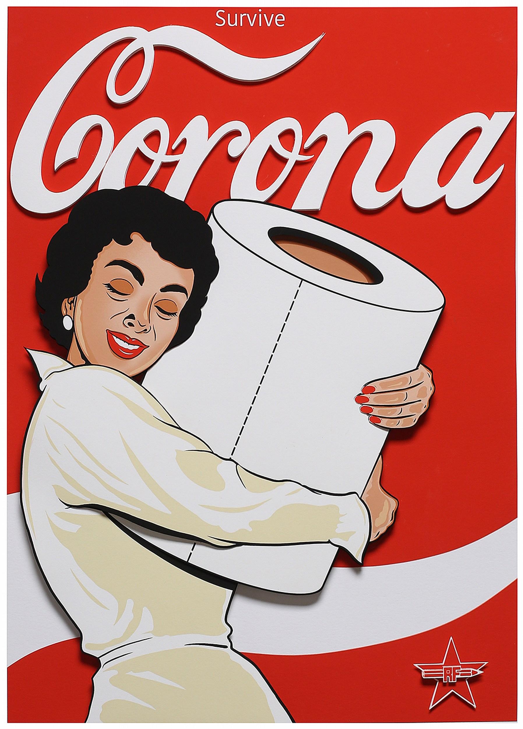 Corona (Street Art, Pop Art, Coke, Coca Cola, Pin Up, Toilet Paper) (LARGE!)