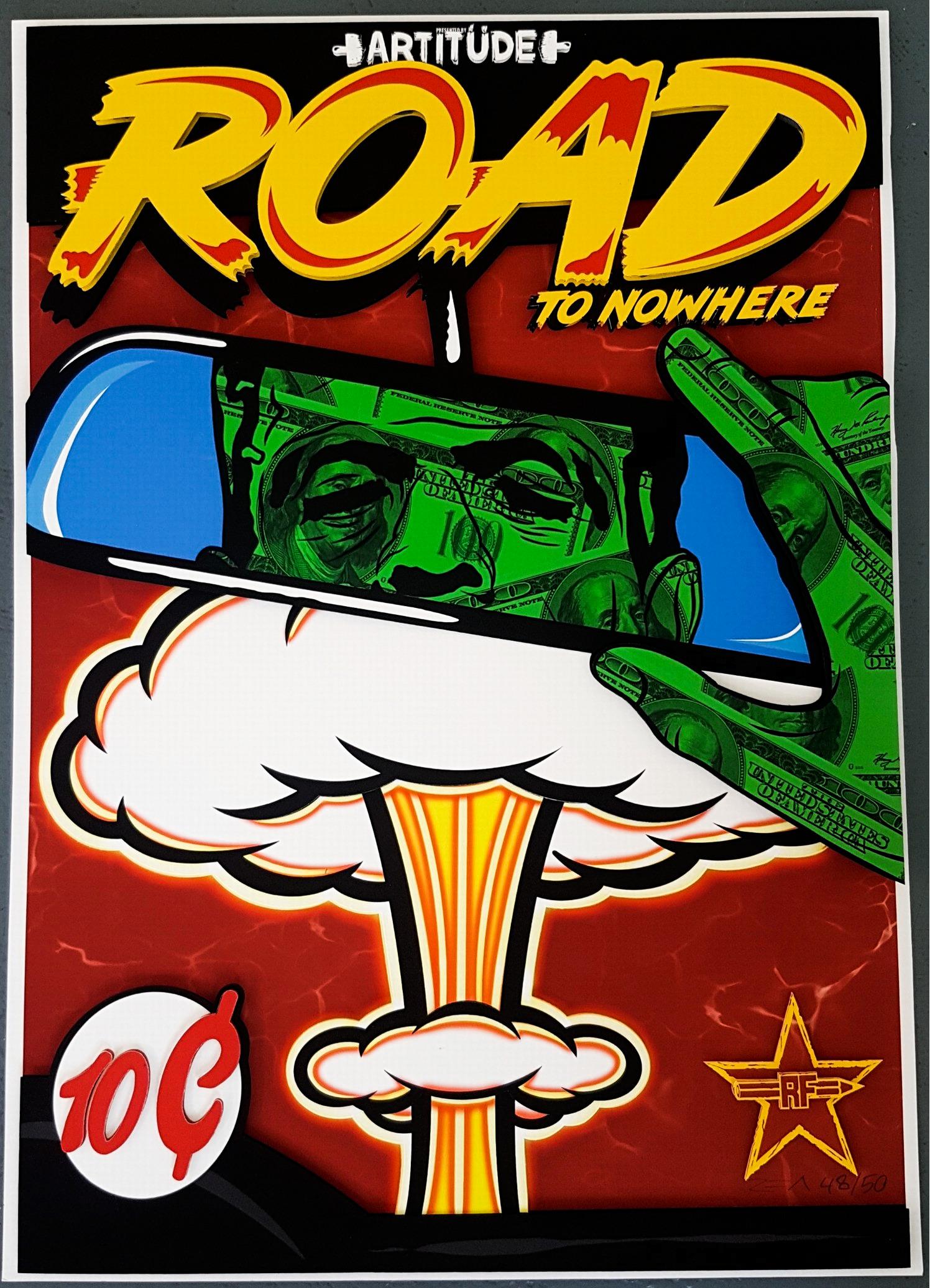 Road to Nowhere (Street Art, Pop Art, Frankenstein, Comic, Nuclear, Mushroom) For Sale 1