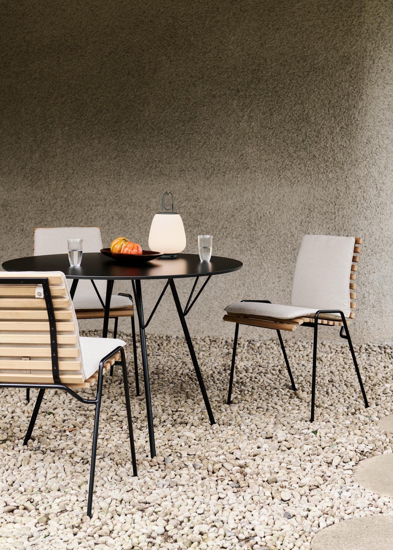 Cinese Tavolo da pranzo RFH Terrace - Black Steel - di Robin Day per &Tradition in vendita
