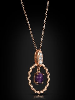 RG Amour d'Amour - ma petite d'Amour Necklace, Sugilite, VS Diamonds 18k Gold