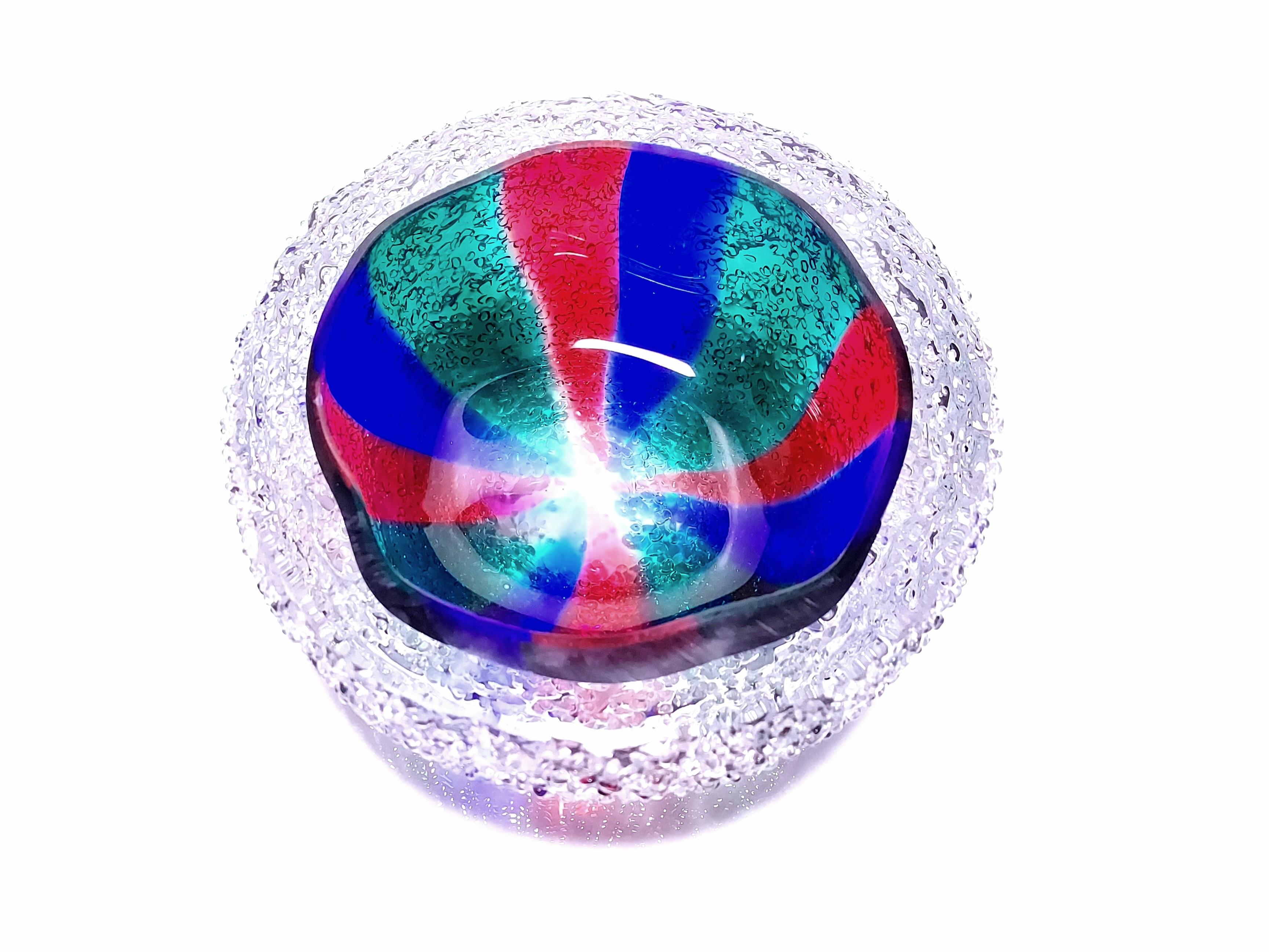 American RGB Crystal Color Bowl, Handmade Contemporary Luxury Glass Vessel For Sale