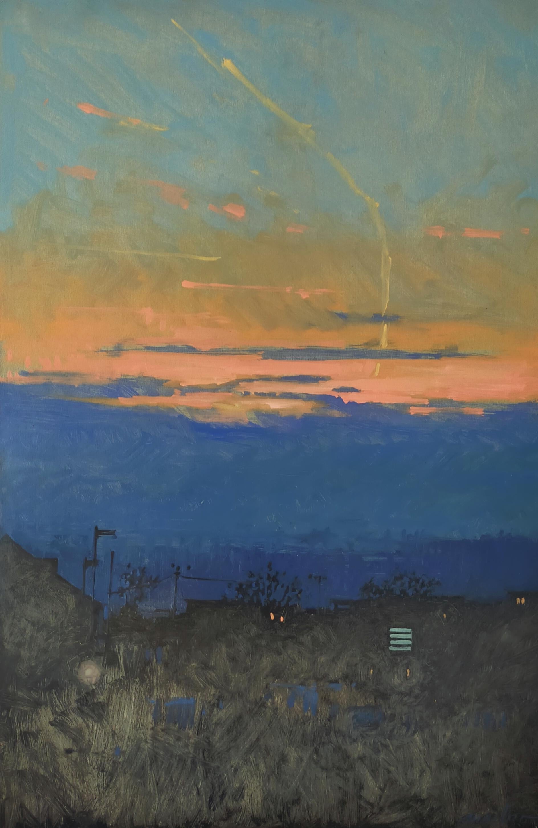 Landscape Painting Régis de Martrin-Donos - Soleil à Saint Pol de Léon - Bretagne