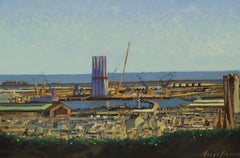 Windturbinen im Hafen von Cherbourg – Normandie