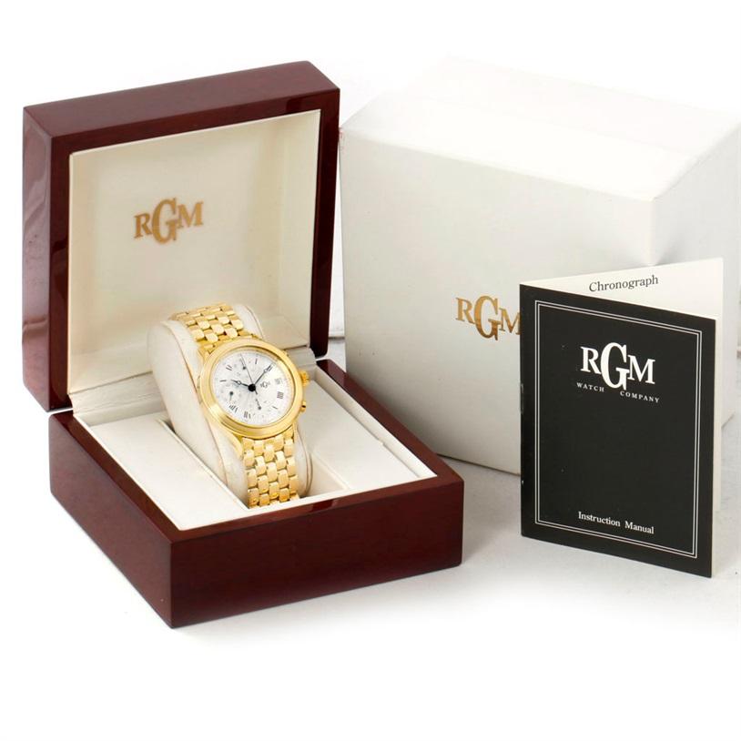 RGM 18 Karat Yellow Gold Chronograph Men’s Watch 101 For Sale at