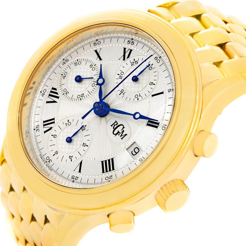 RGM 18 Karat Yellow Gold Chronograph Men’s Watch 101 For Sale at