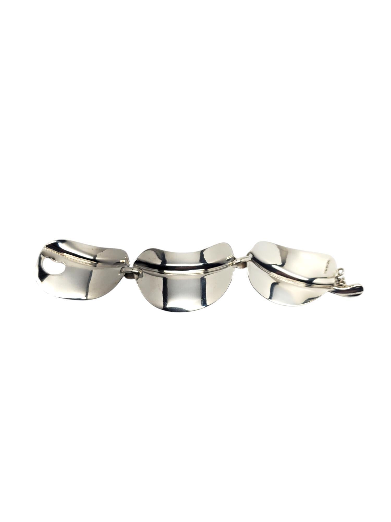 RGN India Sterling Silver Large Leaf Panel Bracelet à maillons n° 20495 Bon état - En vente à Washington Depot, CT
