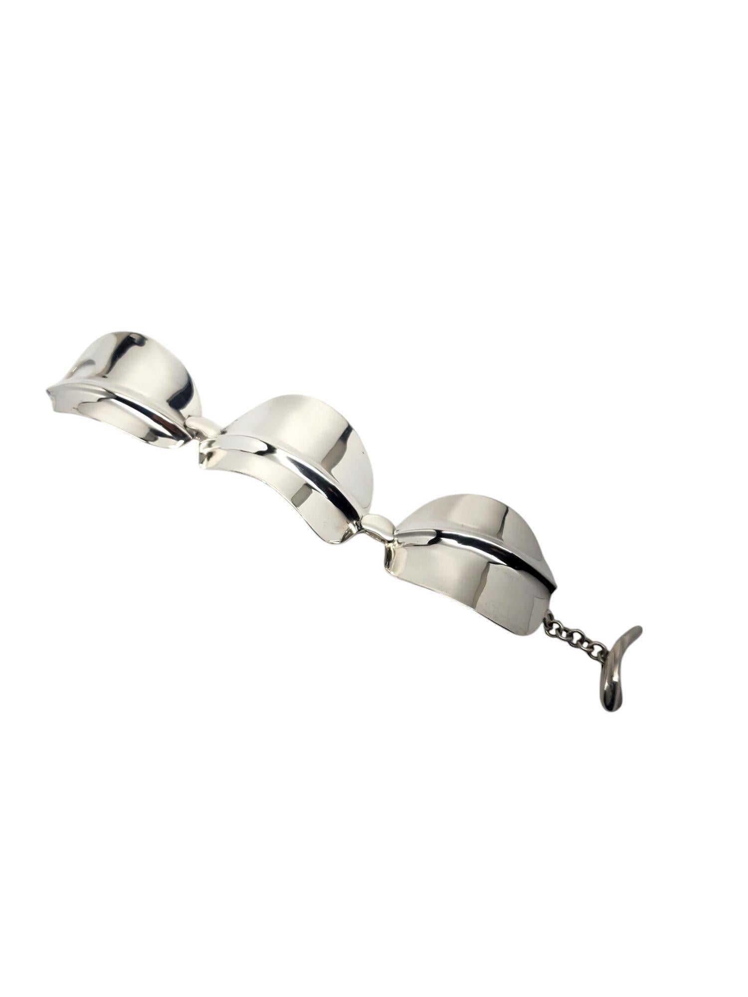RGN India Sterling Silver Large Leaf Panel Bracelet à maillons n° 20495 Pour femmes en vente