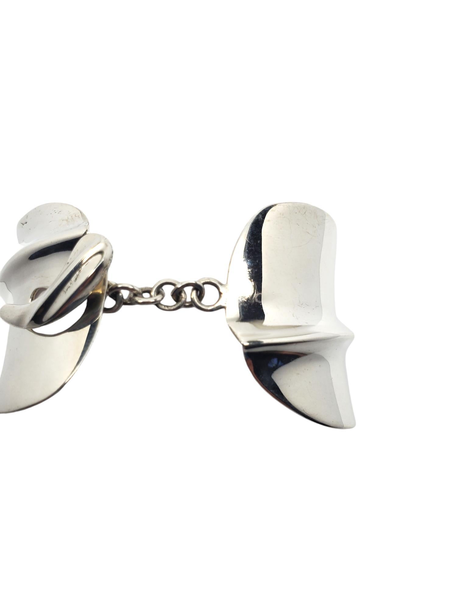 RGN India Sterling Silver Large Leaf Panel Bracelet à maillons n° 20495 en vente 1