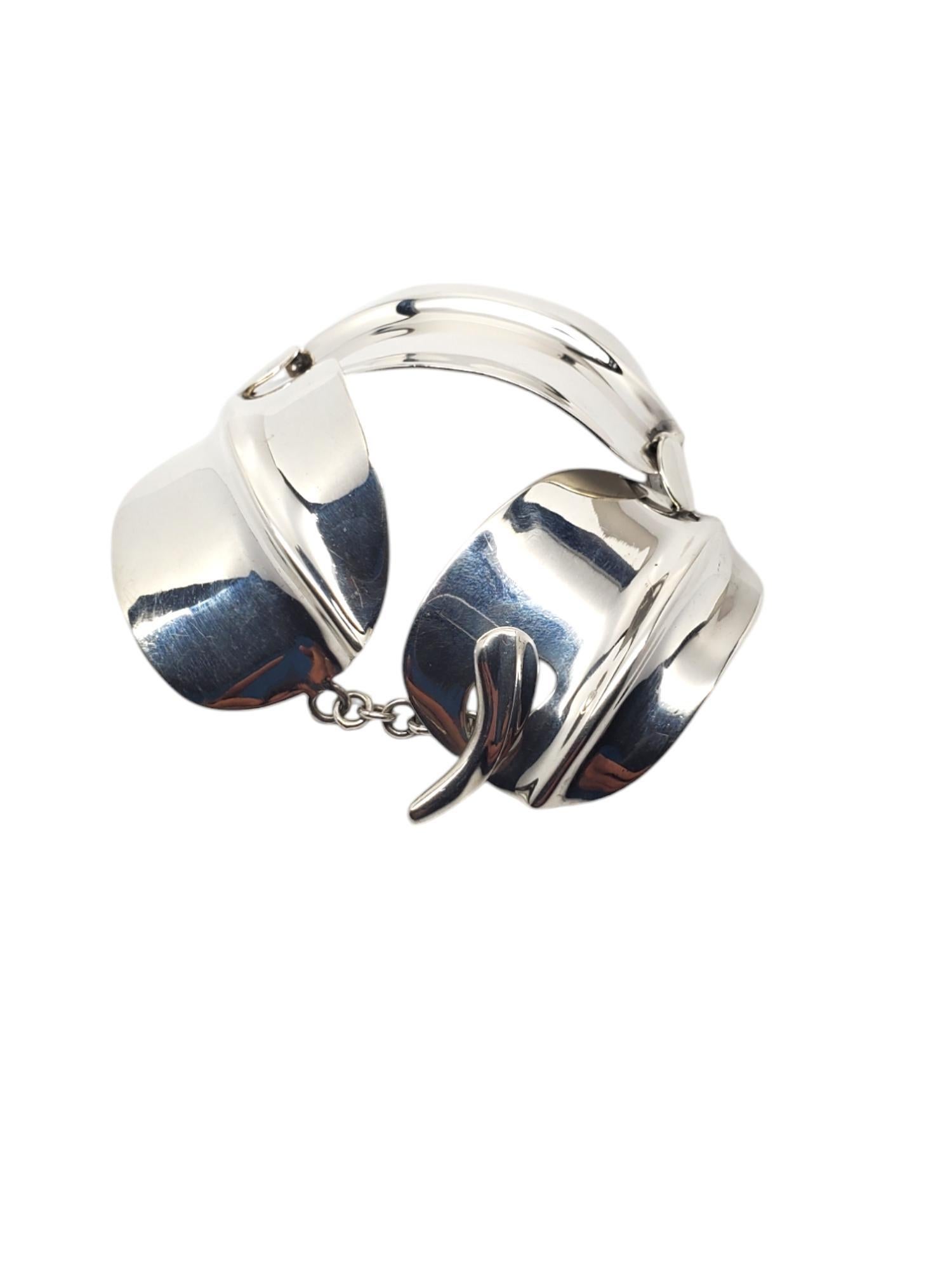 RGN India Sterling Silver Large Leaf Panel Bracelet à maillons n° 20495 en vente 2