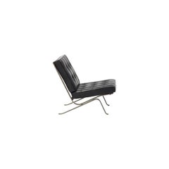 RH-301 Bauhaus Leather Tufted Lounge Chair with Steel Legs by Robert Haussmann