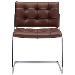 RH-305 Bauhaus Dining Tufted Chair Leather and Stainless Steel Legs by De Sede