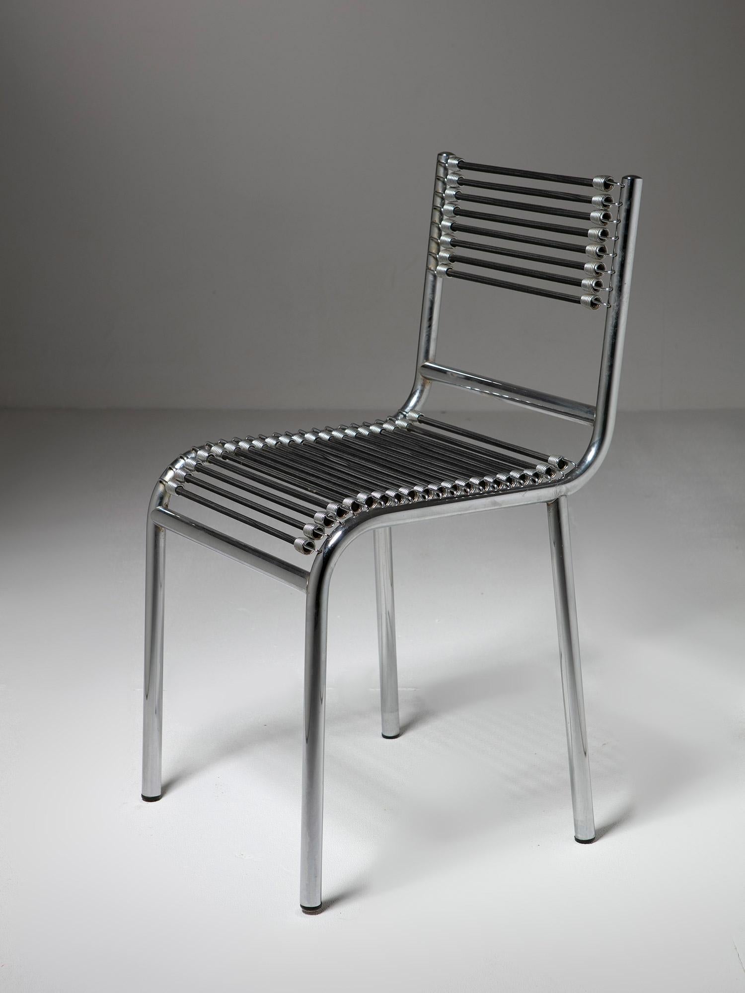 Late 20th Century R.H. n°1, Metal Chairs by Renè Herbst, Italy, 1980s For Sale