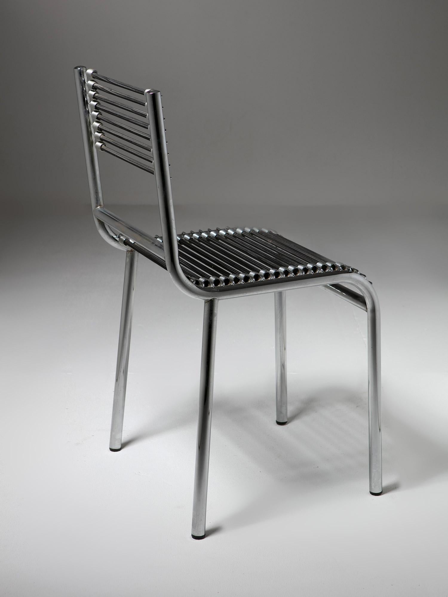 R.H. n°1, Metal Chairs by Renè Herbst, Italy, 1980s For Sale 2