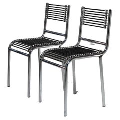 R.H. n°1, Metal Chairs by Renè Herbst, Italy, 1980s