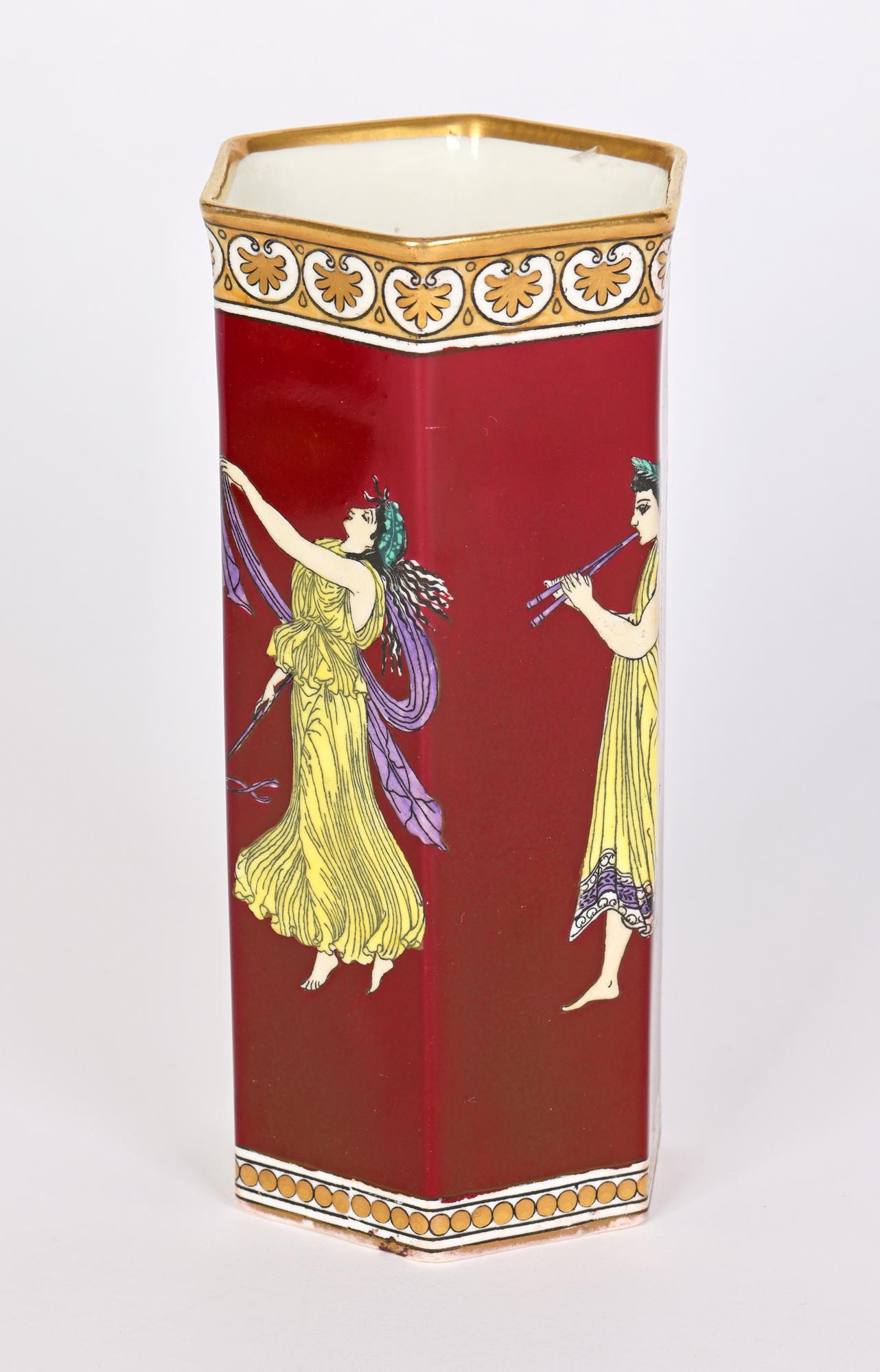 RH & SL Plant Tuscan Art Deco Grecian Ware Porcelain Vase    7