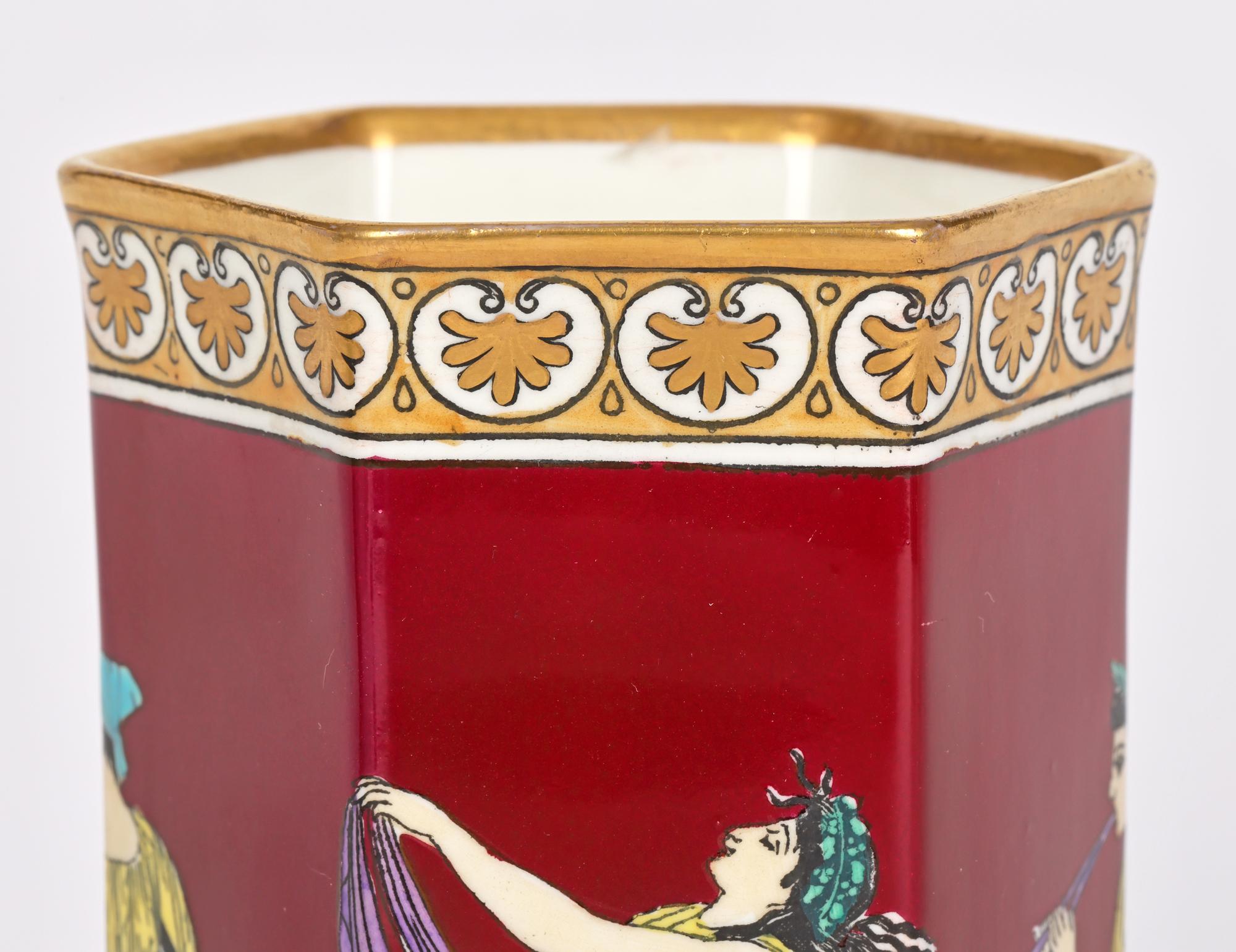 RH & SL Plant Tuscan Art Deco Grecian Ware Porcelain Vase    13