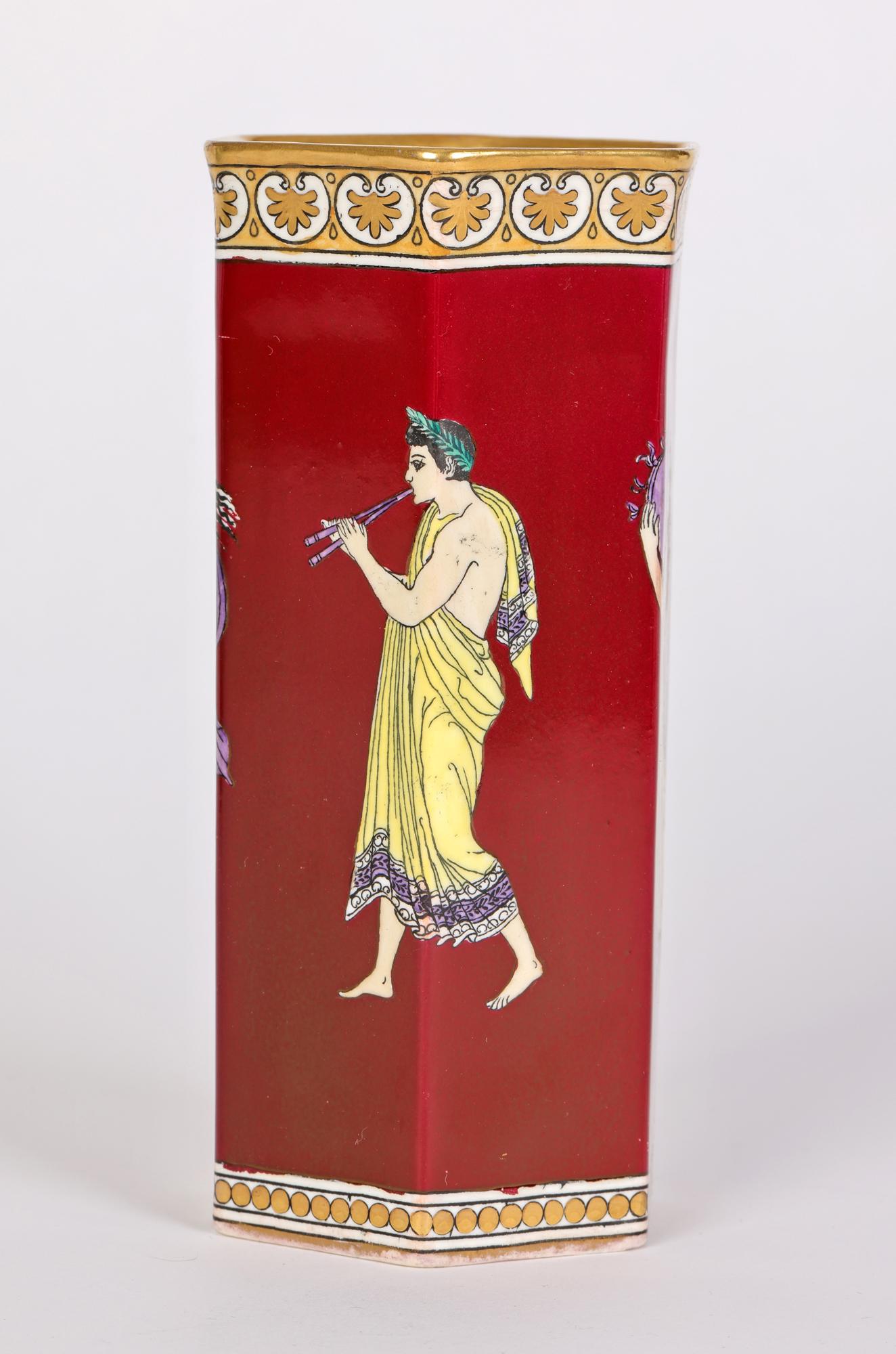 Early 20th Century RH & SL Plant Tuscan Art Deco Grecian Ware Porcelain Vase   