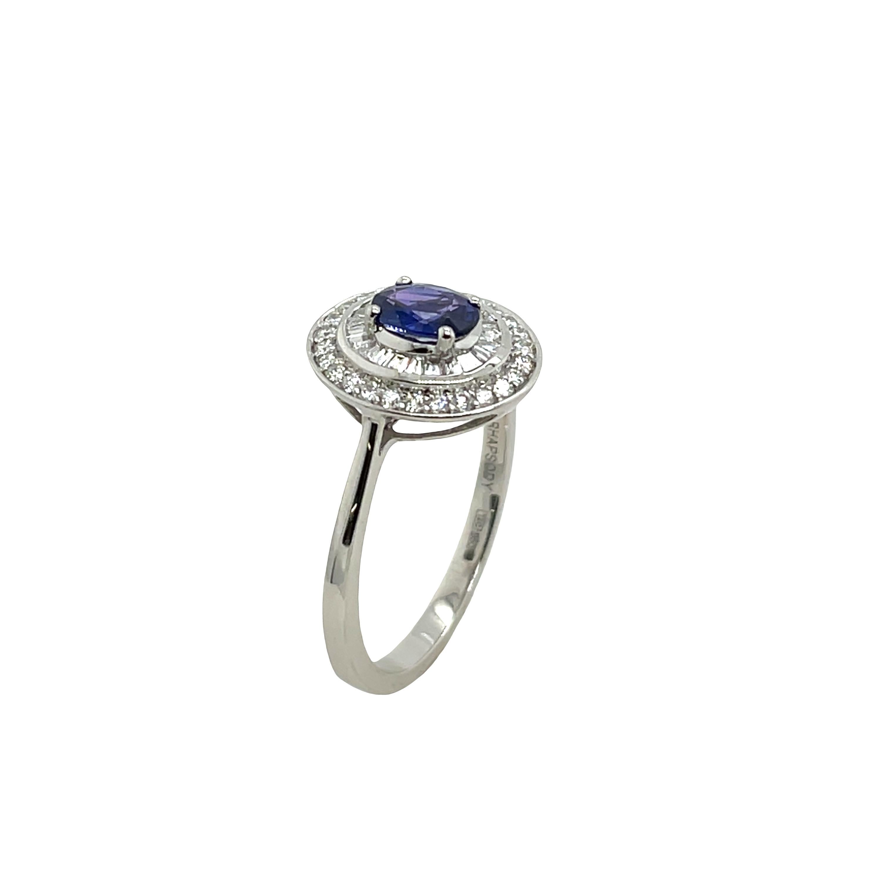 Anillo Rapsodia de tanzanita y diamantes de 1,0 ct, engastado en platino en Excelente estado para la venta en London, GB