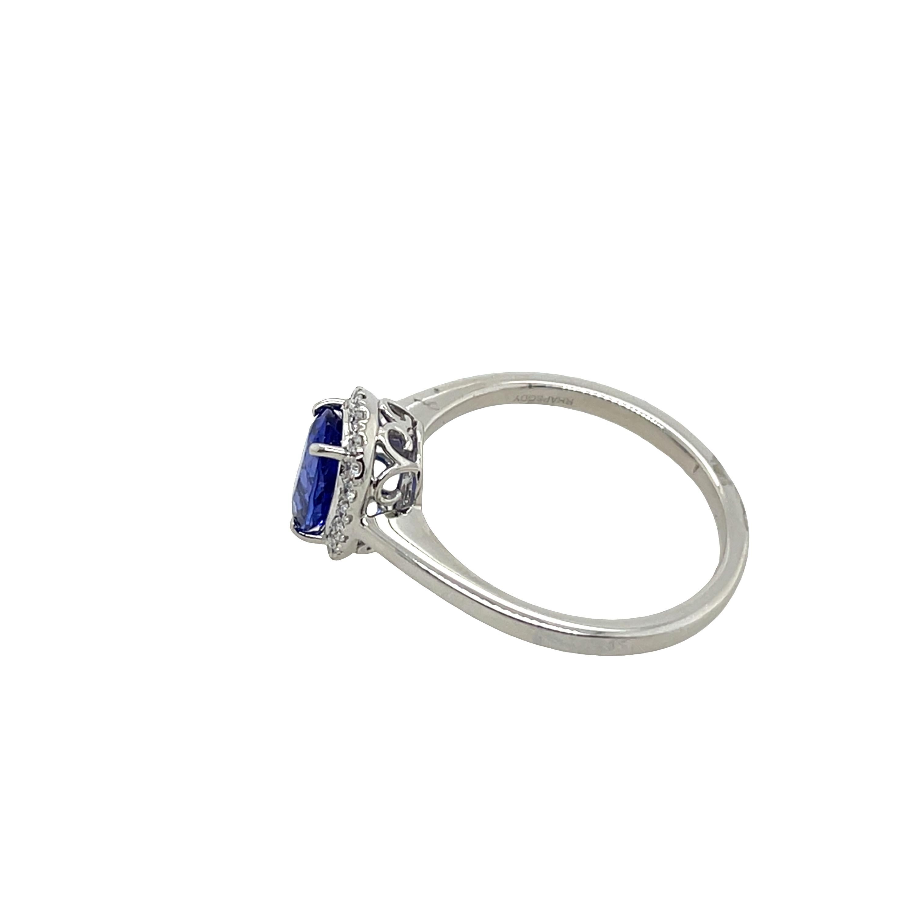 Donna Anello Rhapsody con tanzanite e diamanti da 1,6 carati incastonati in platino in vendita