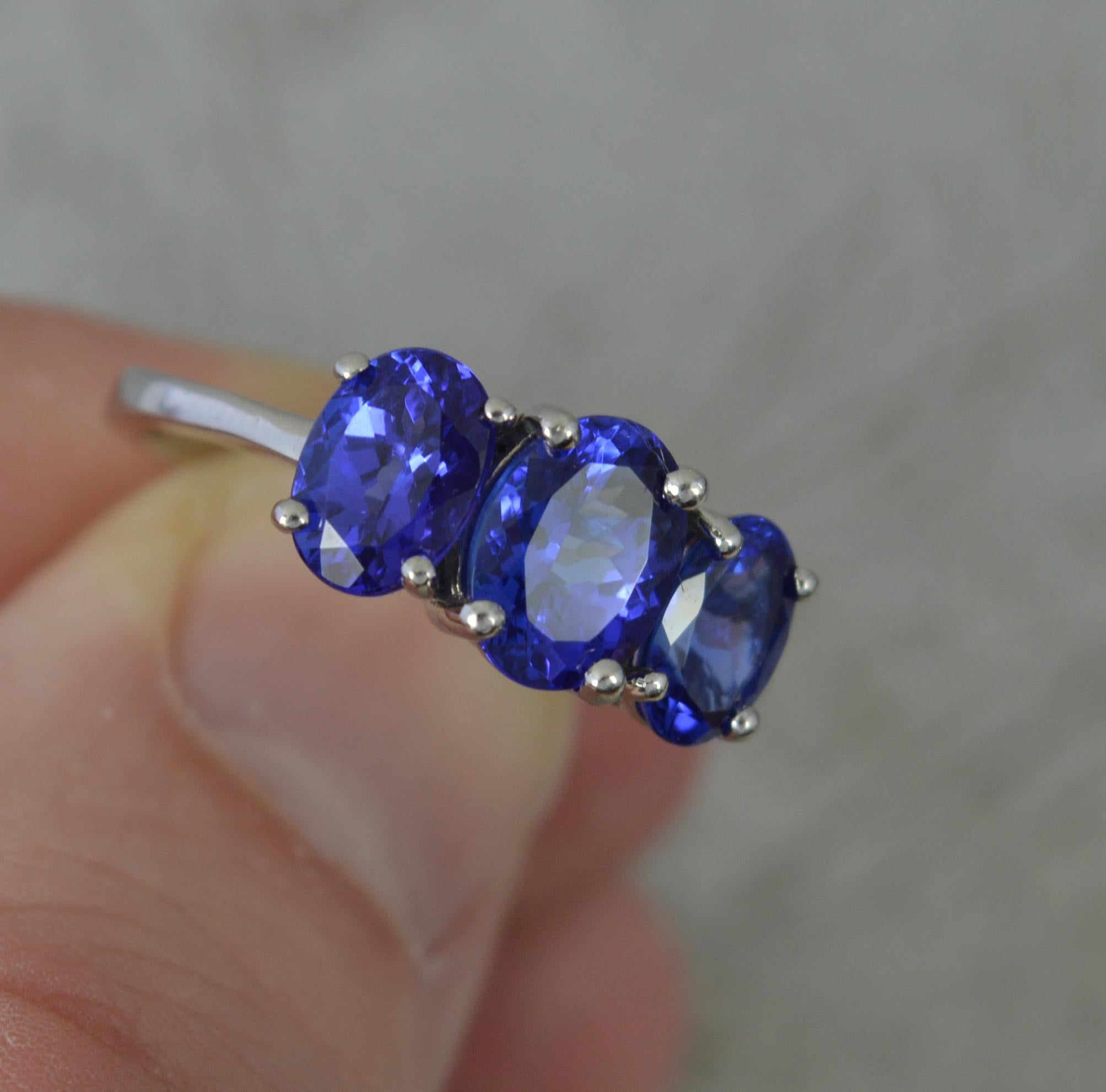 Rhapsody 3.25ct AAAA Tanzanite and Platinum Trilogy Ring 2