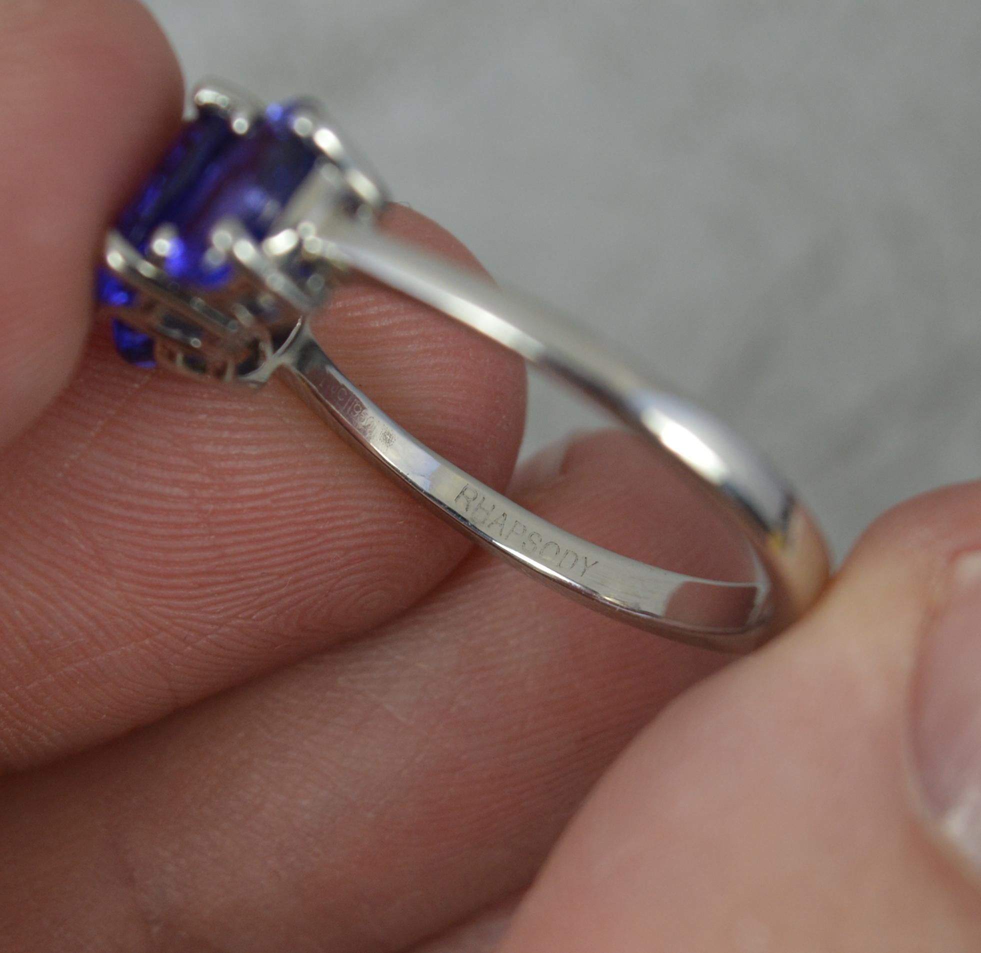 Rhapsody 3.25ct AAAA Tanzanite and Platinum Trilogy Ring 3