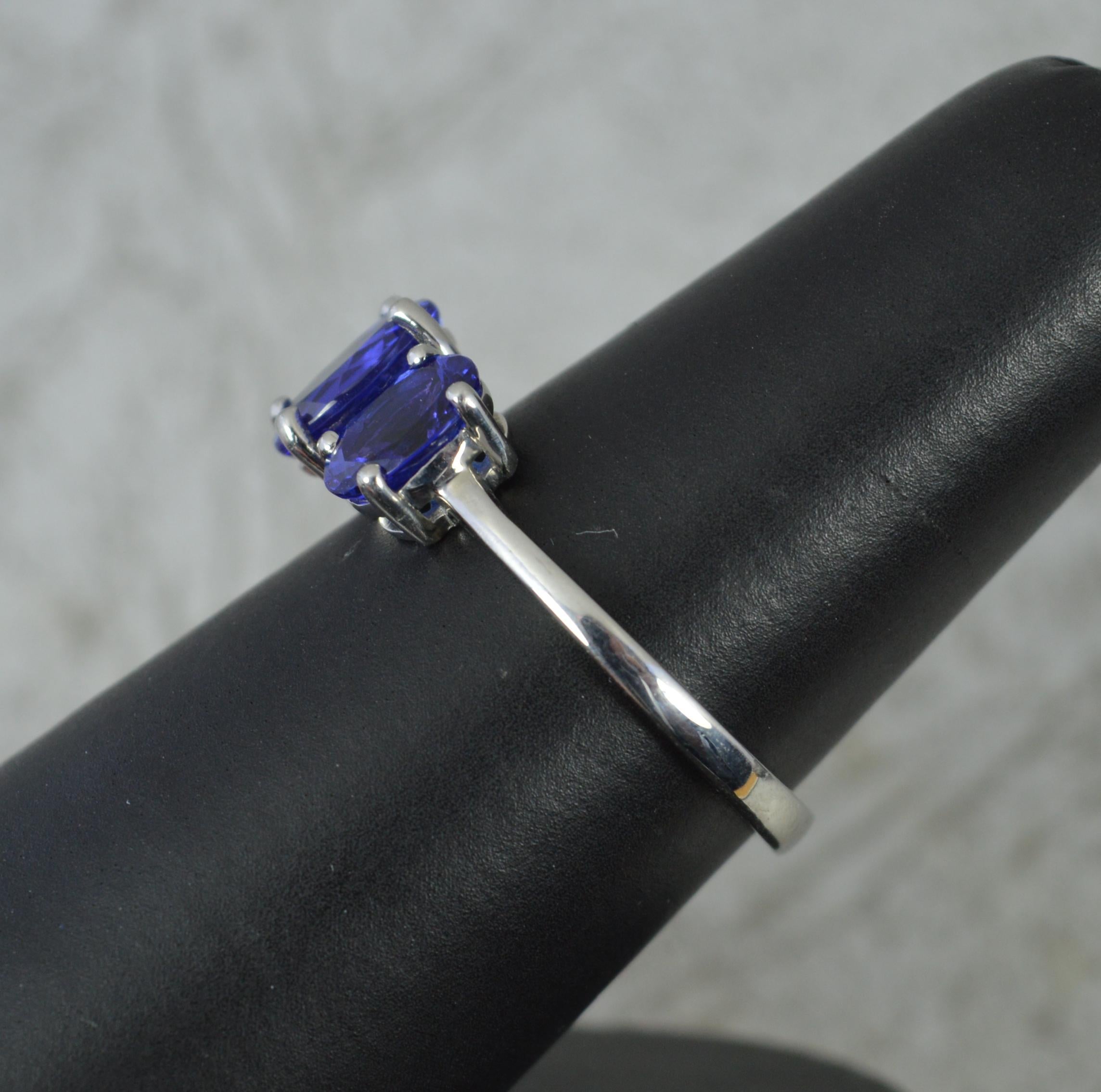 Rhapsody 3.25ct AAAA Tanzanite and Platinum Trilogy Ring 4