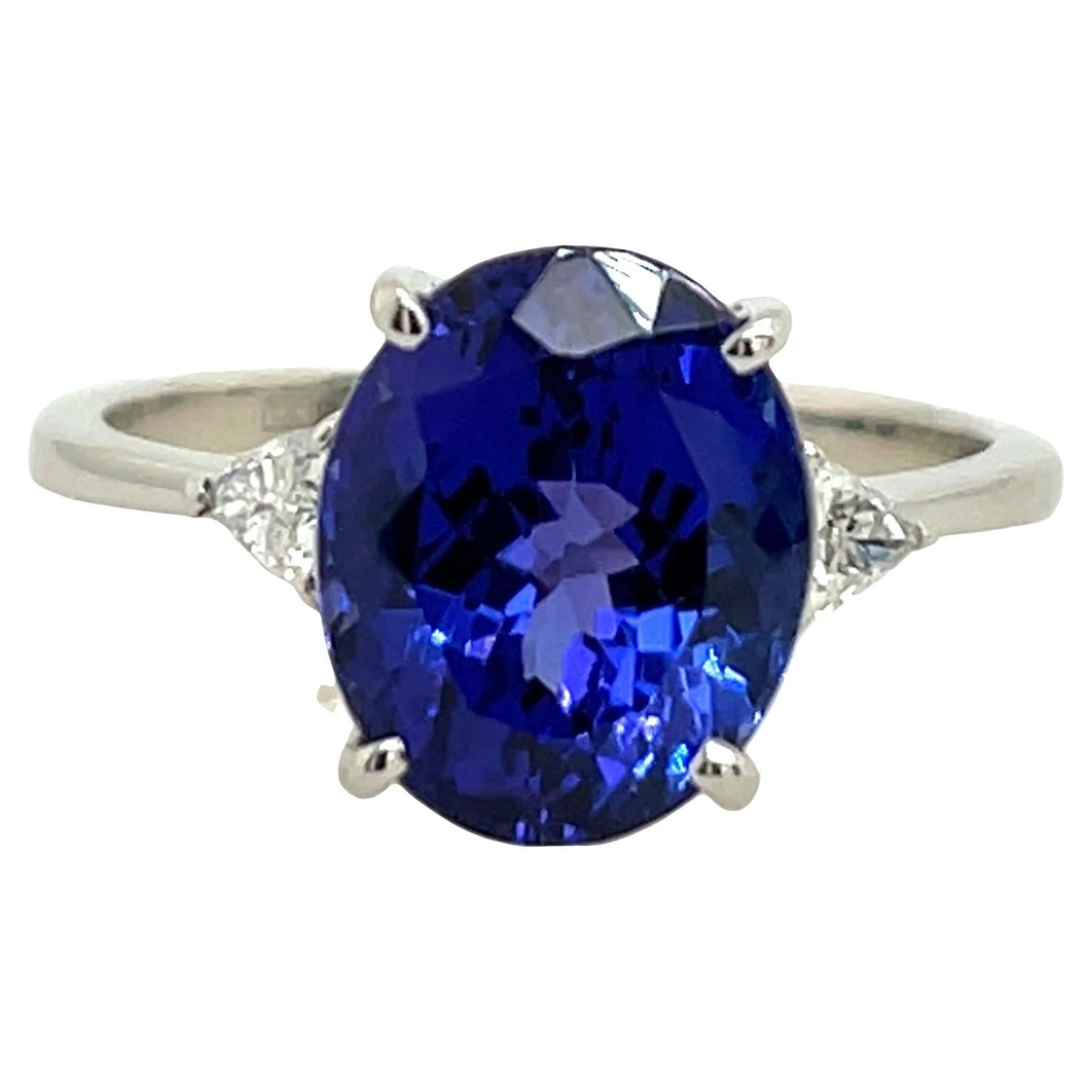 Rapsodia Anillo de tanzanita y diamantes de 3,30 ct, engastado en platino
