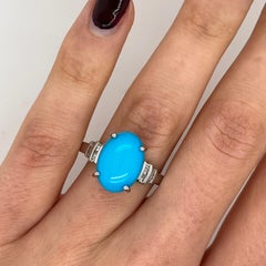 Rhapsody 5.2ct Turquoise & Diamond Ring Set in Platinum