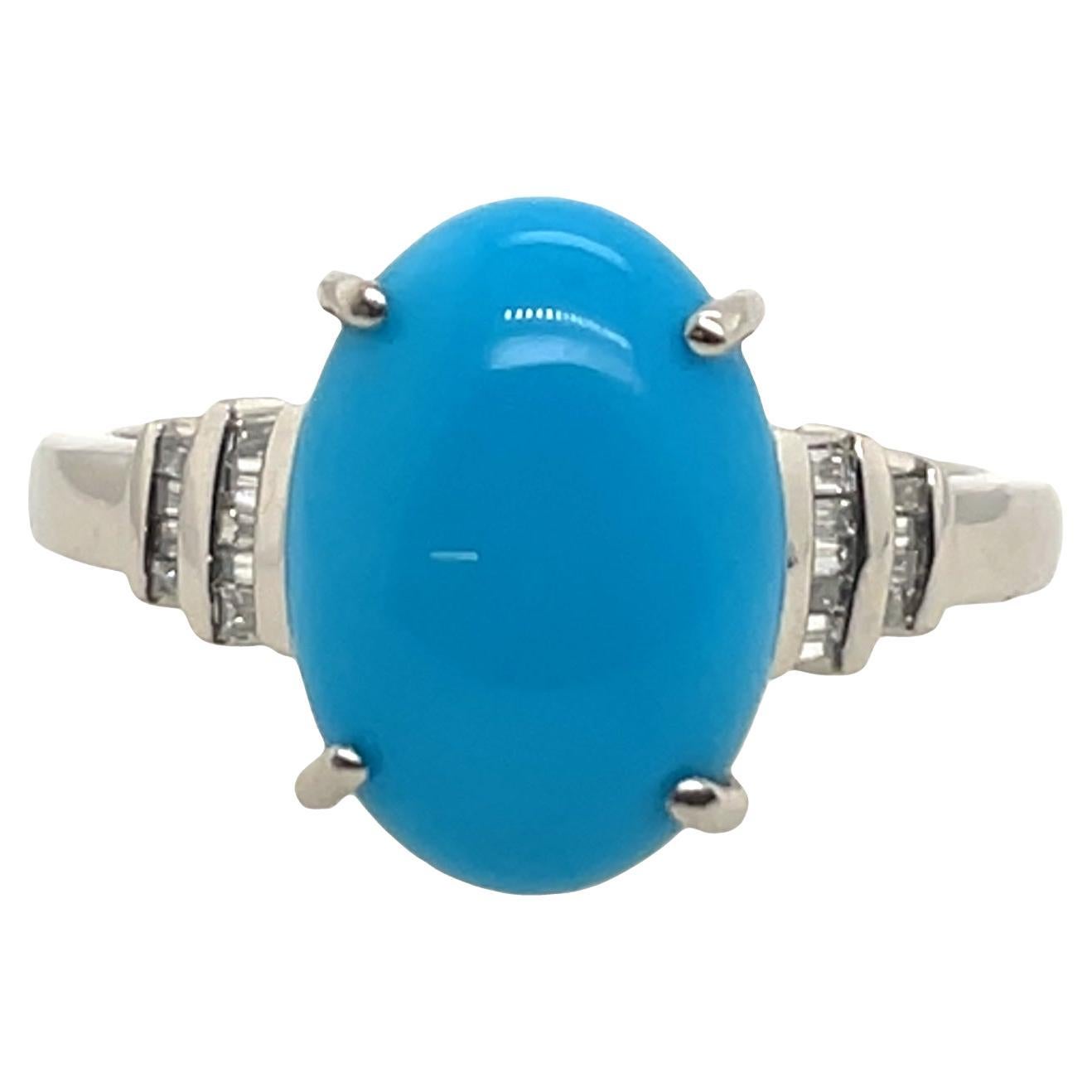 Anello Rhapsody con turchese e diamanti da 5,2 carati incastonati in platino