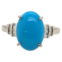 Anello Rhapsody con turchese e diamanti da 5,2 carati incastonati in platino