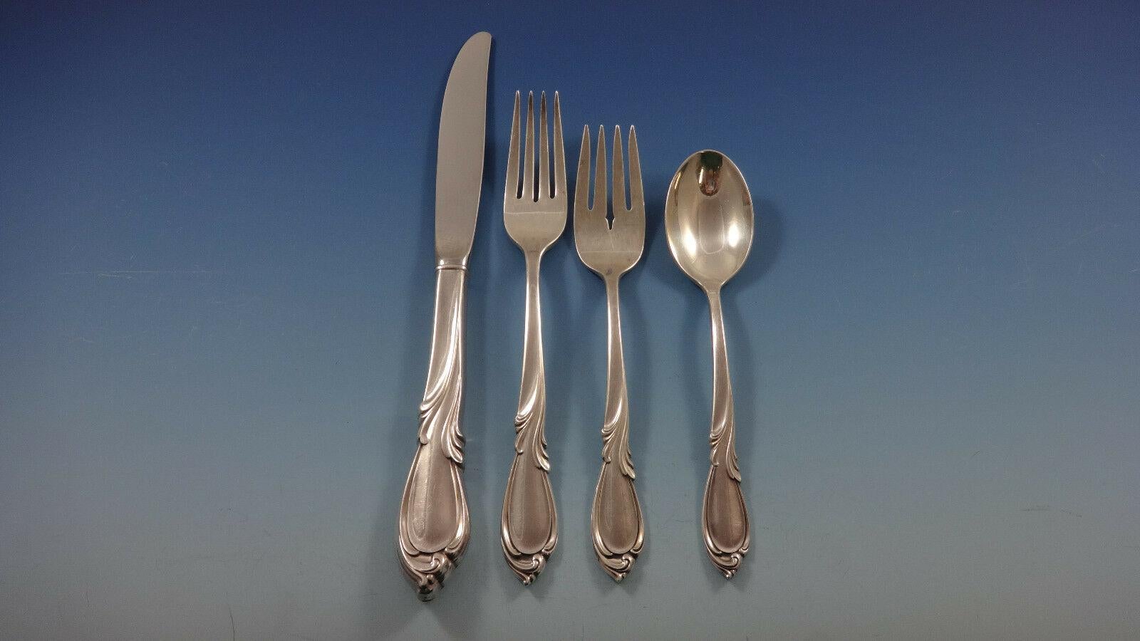 Rhapsody by International Sterling Silver Flatware 8 Service Set 44 Pieces In Excellent Condition In Big Bend, WI