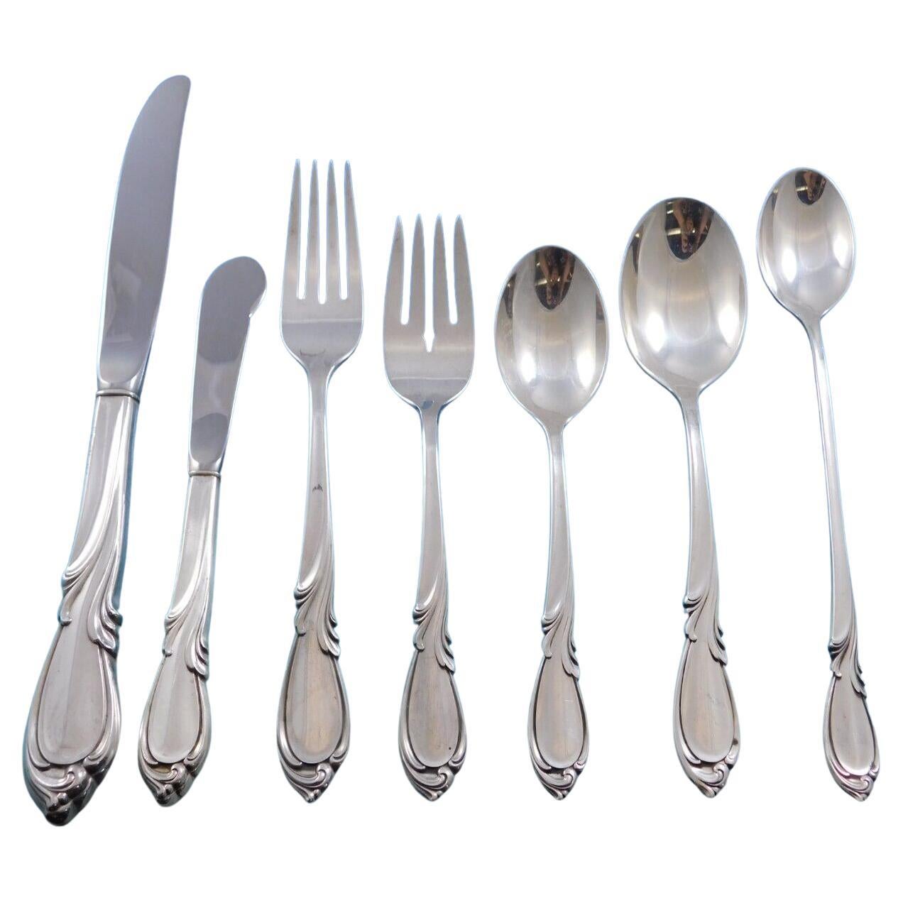 Rhapsody by International Sterling Silver Flatware Service for 12 Set 95 pieces