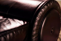 Rhapsody, Dark Brown Leather Daybed, Chesterfield Style, Used for Exhibition