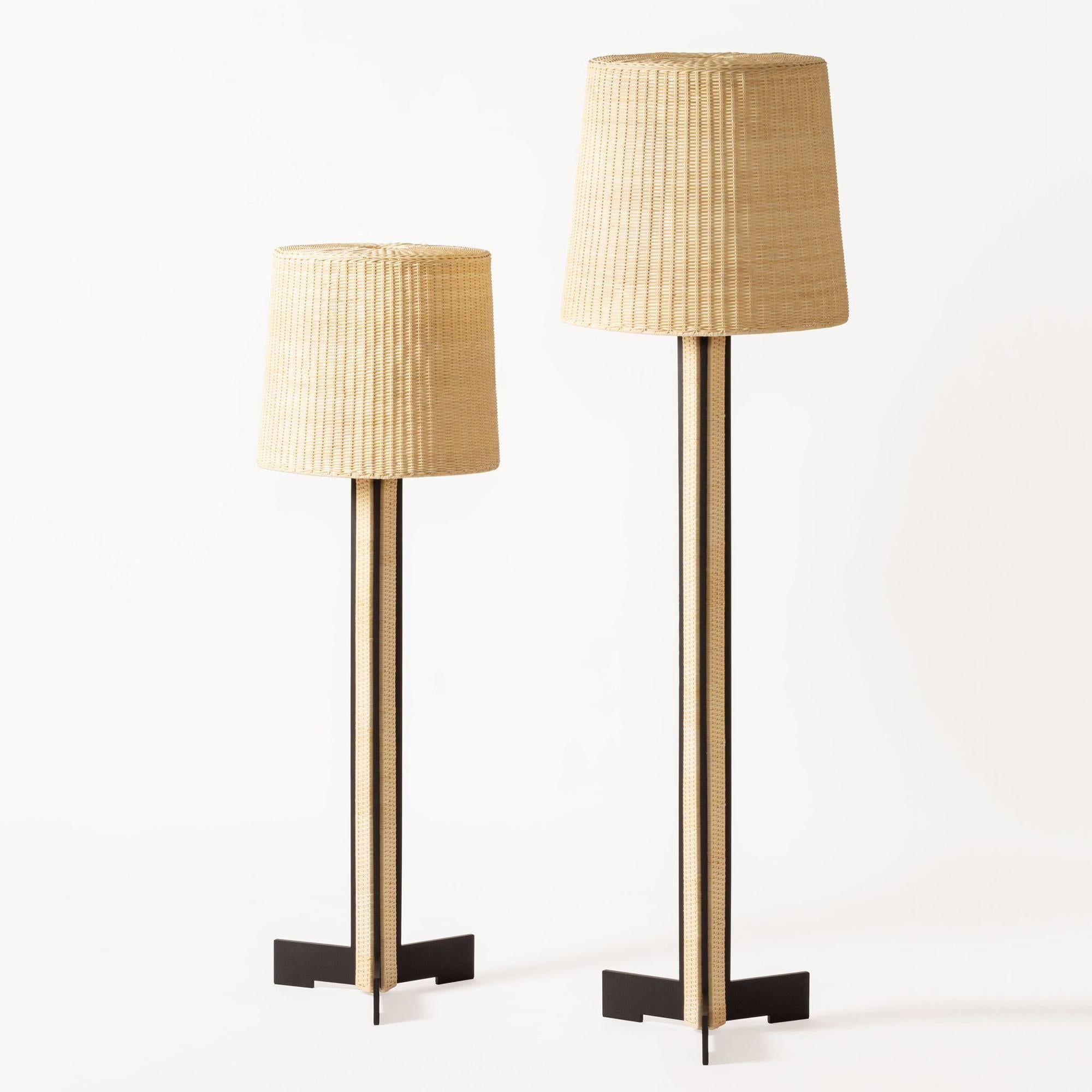 Moderno Lampada da terra alta in rattan Rhapsody di Stephane Parmentier x Giobagnara in vendita
