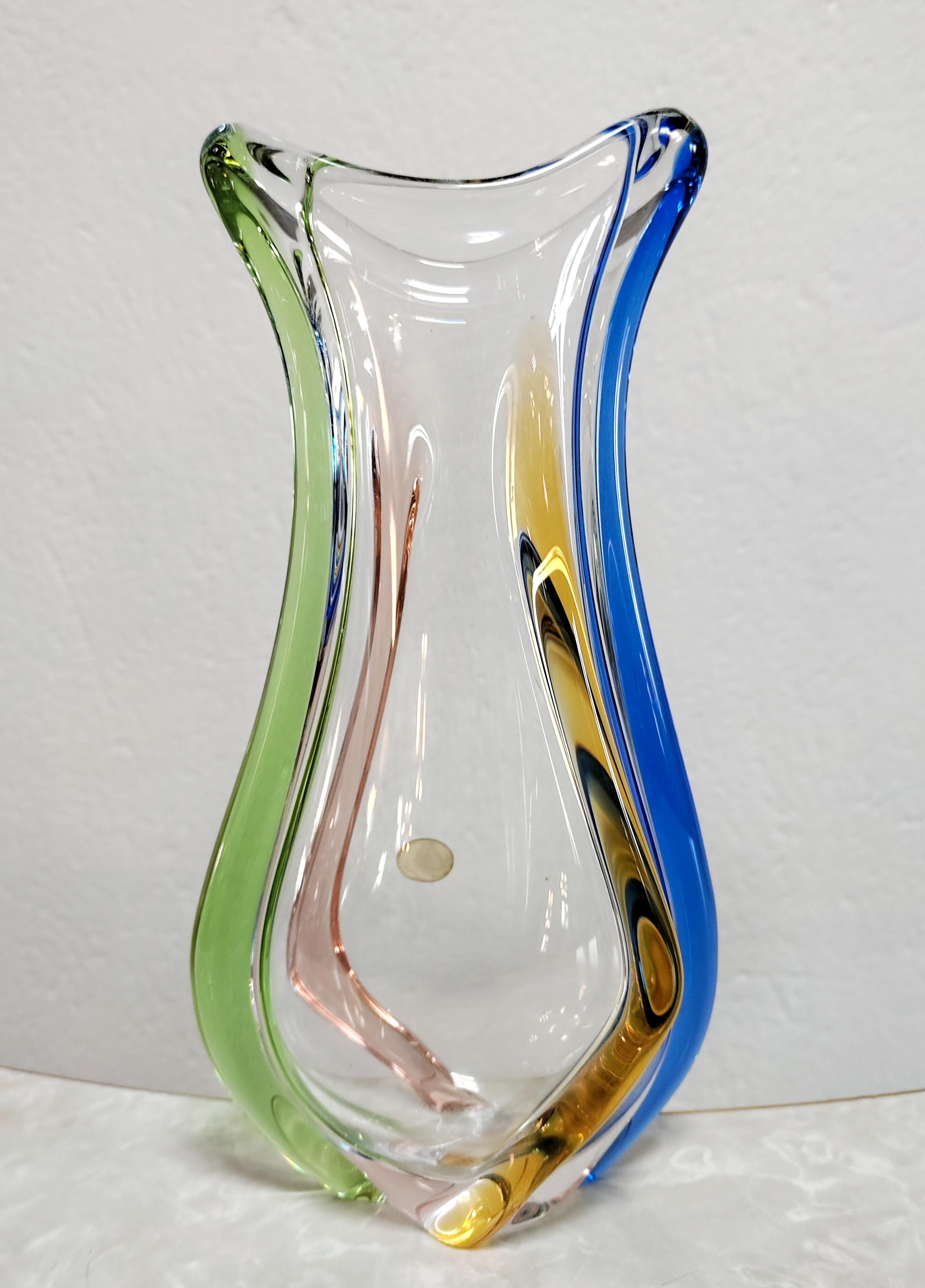 Mid-Century Modern Vase Rhapsody de František Zemek pour SKLO Glass Factory, Tchécoslovaquie Années 1960 en vente