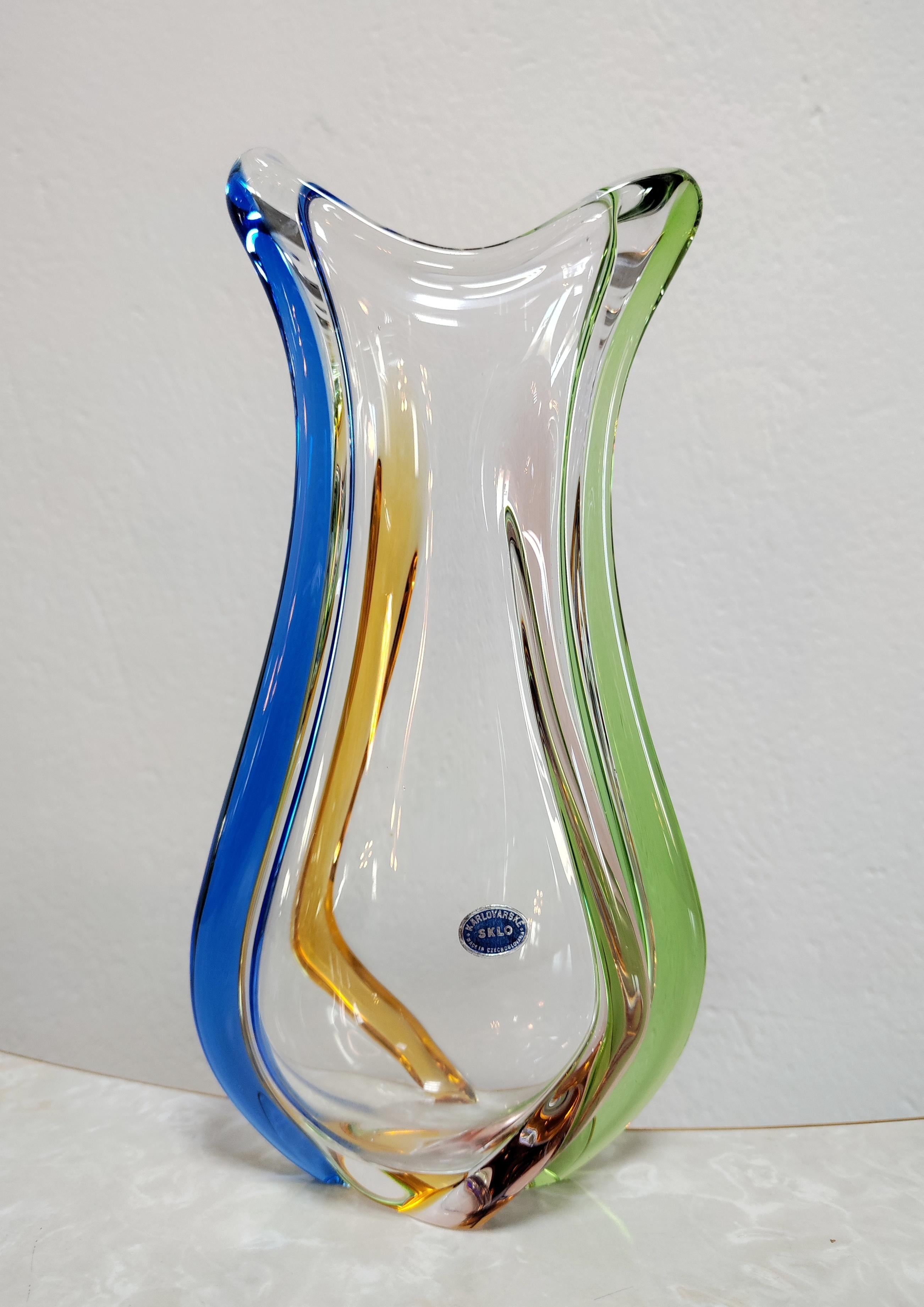 Rhapsody Vase by František Zemek for SKLO Glass Factory, Czechosolovakia 1960s In Good Condition For Sale In Beograd, RS