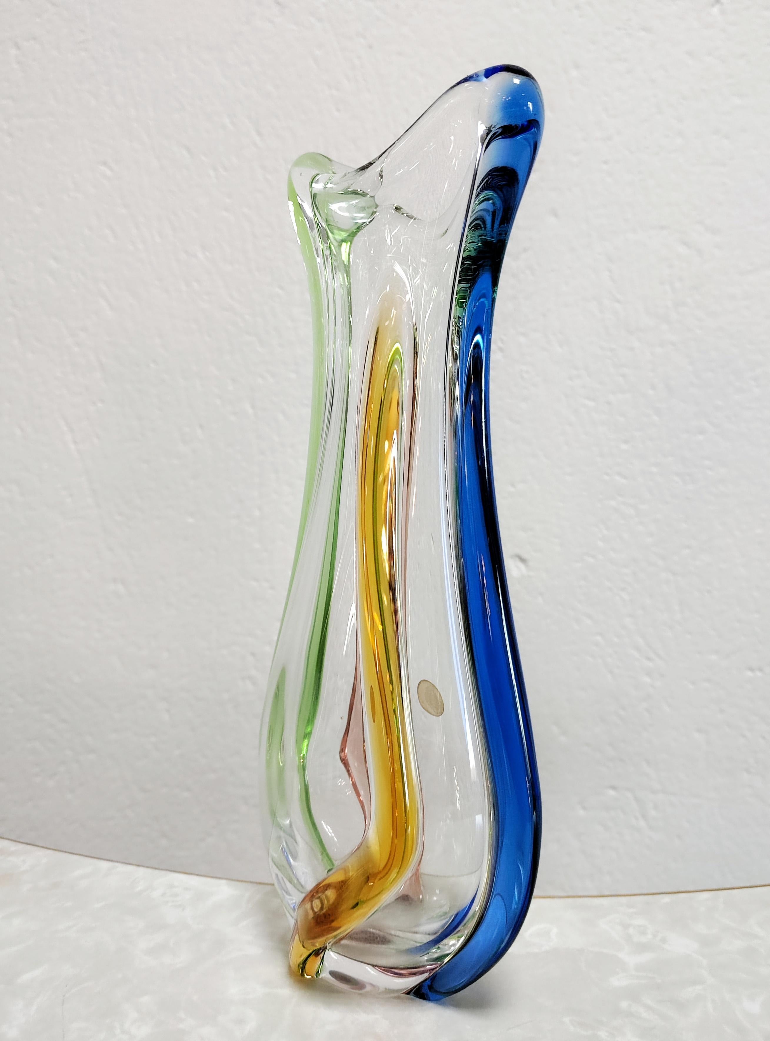 Mid-20th Century Rhapsody Vase by František Zemek for SKLO Glass Factory, Czechosolovakia 1960s For Sale