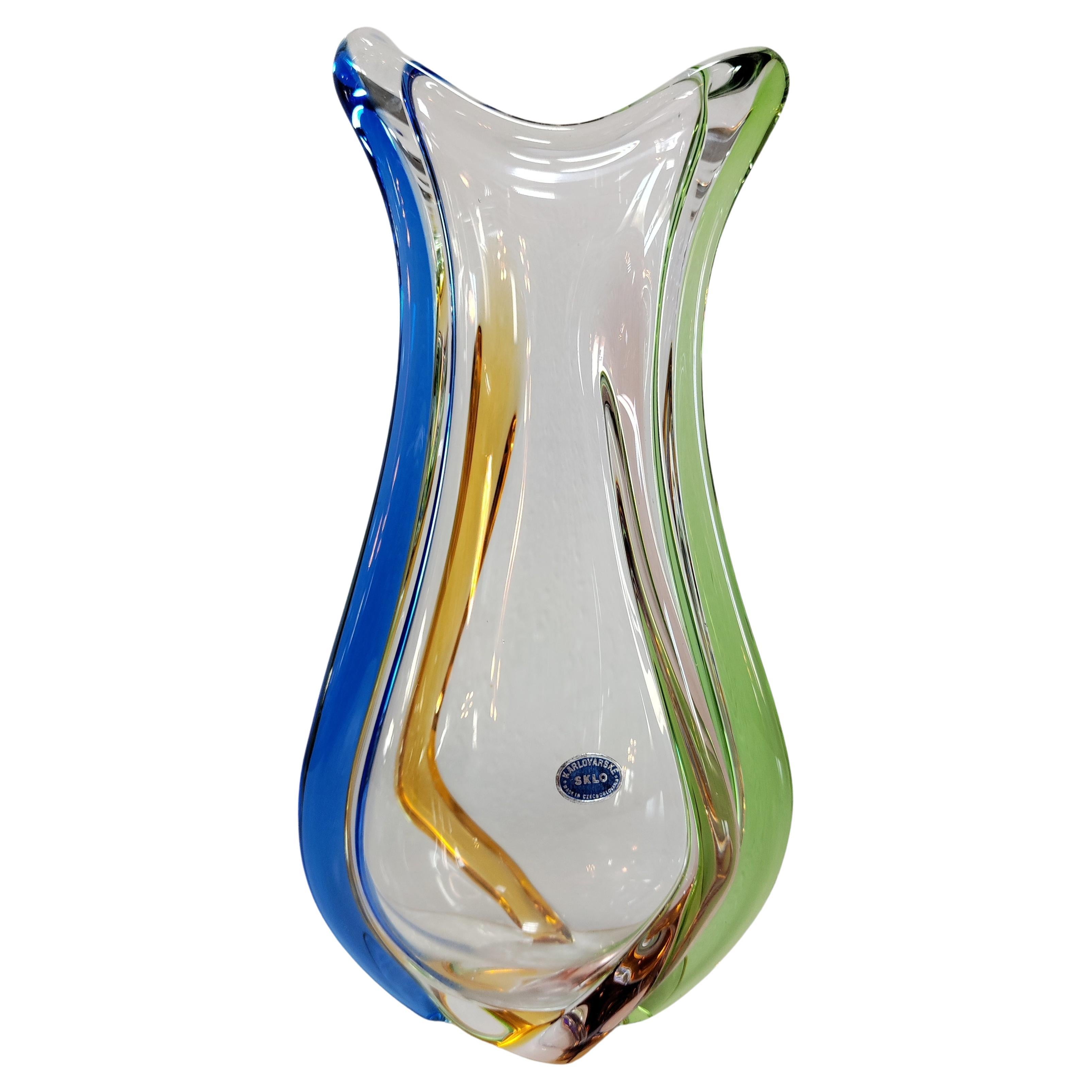 Rhapsody Vase by František Zemek for SKLO Glass Factory, Czechosolovakia 1960s For Sale