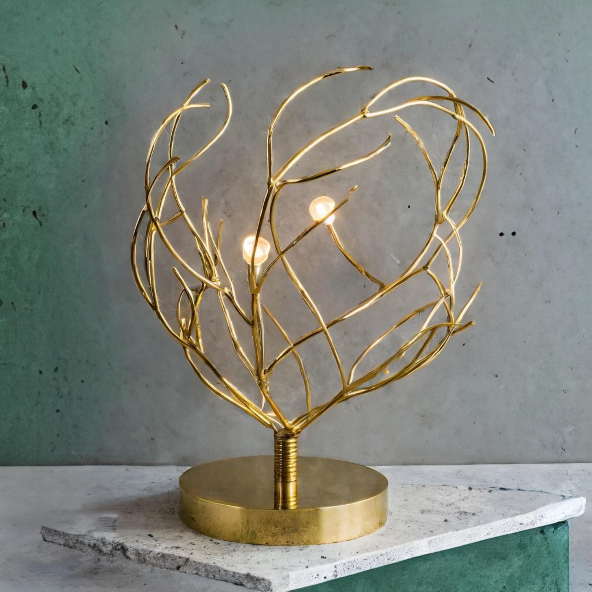 Art Deco Rhea Golden brass Lamp For Sale