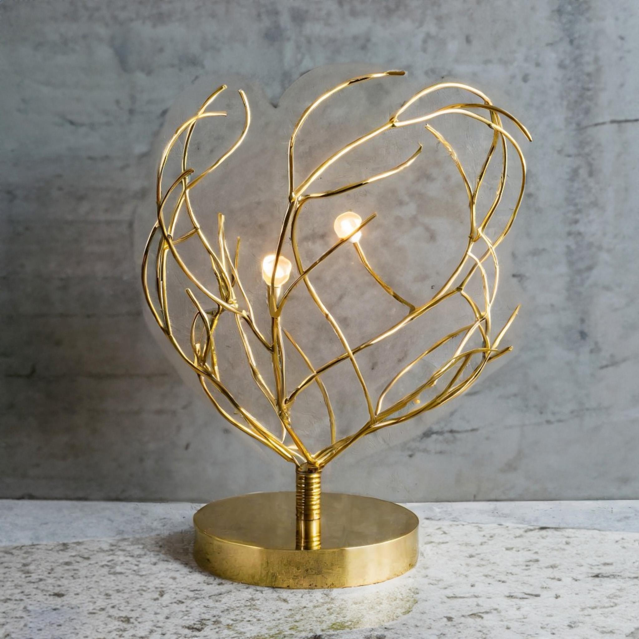 French Rhea Golden brass Lamp For Sale