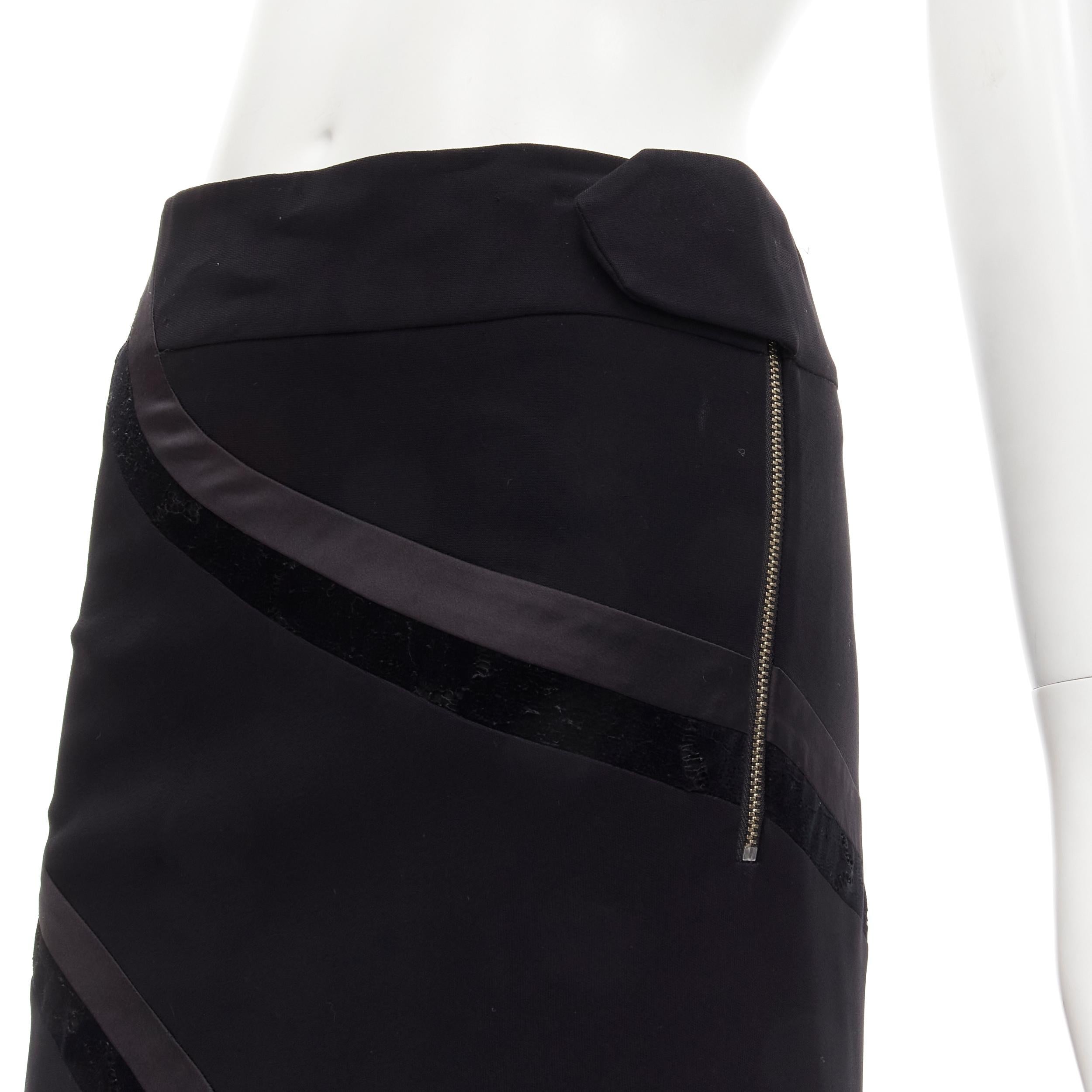 RHIE black velvet spiral trim flared midi skirt US4 S
Brand: Rhie
Extra Detail: Concealed snap button tab with zip closure

CONDITION:
Condition: Excellent, this item was pre-owned and is in excellent condition. 

SIZING:
Designer Size: US