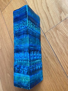 Rhimini Blue Bitossi Vase by Aldo Londi Italy 60‘s