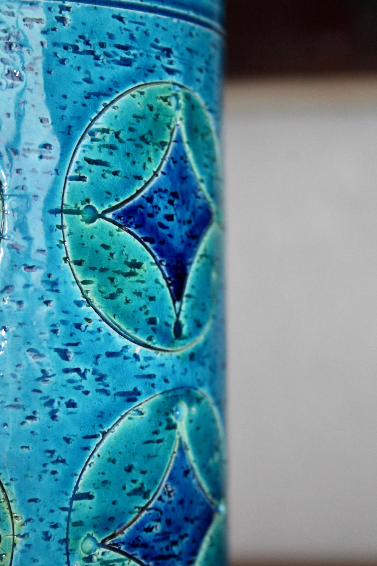 Vase bleu Bitossi d'Aldo Londi Italie années 60 Bon état - En vente à grand Lancy, CH