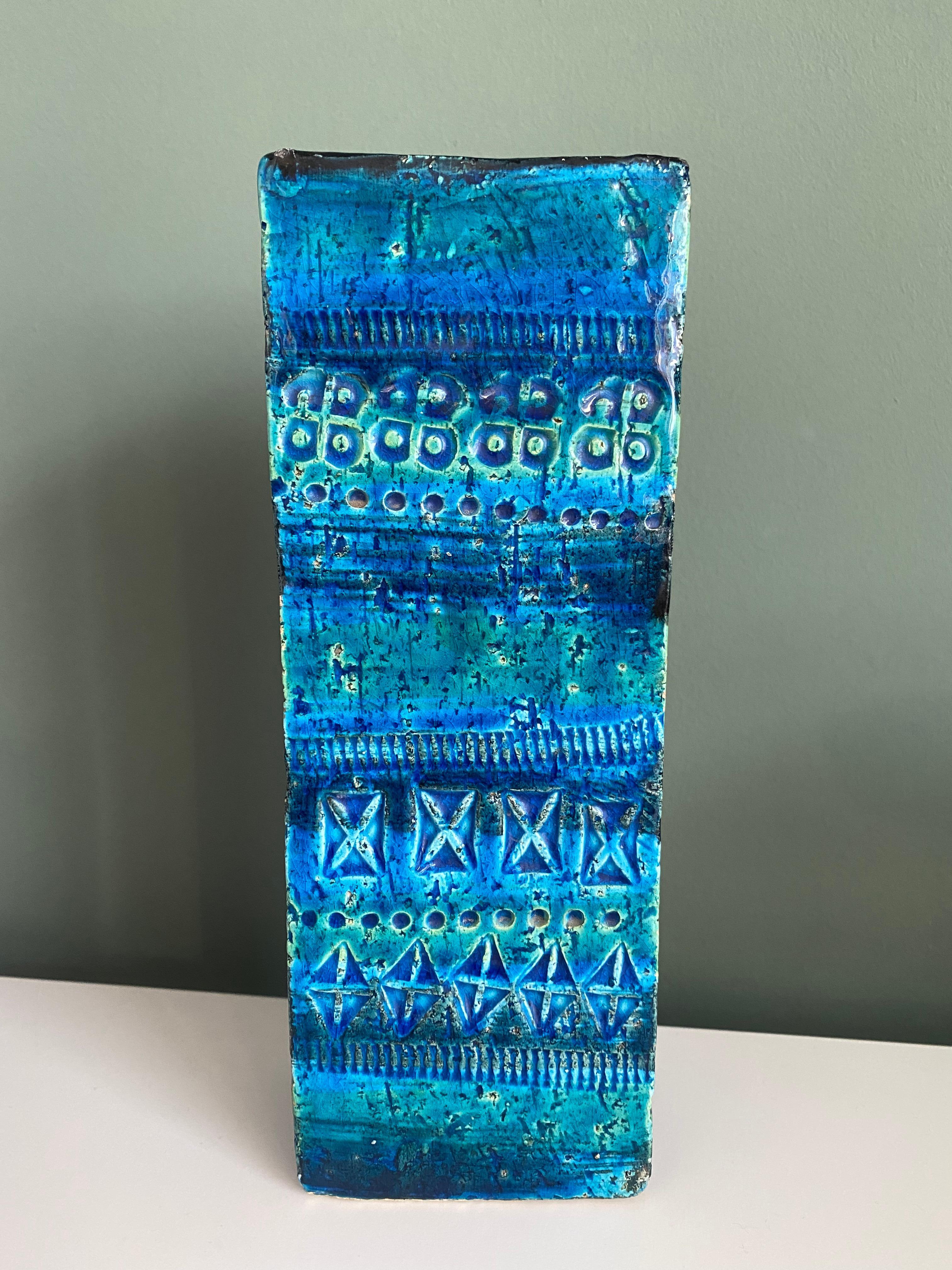 Rhimini Blaue Bitossi-Vase von Aldo Londi, Italien, 60er Jahre im Zustand „Gut“ im Angebot in Vienna, AT