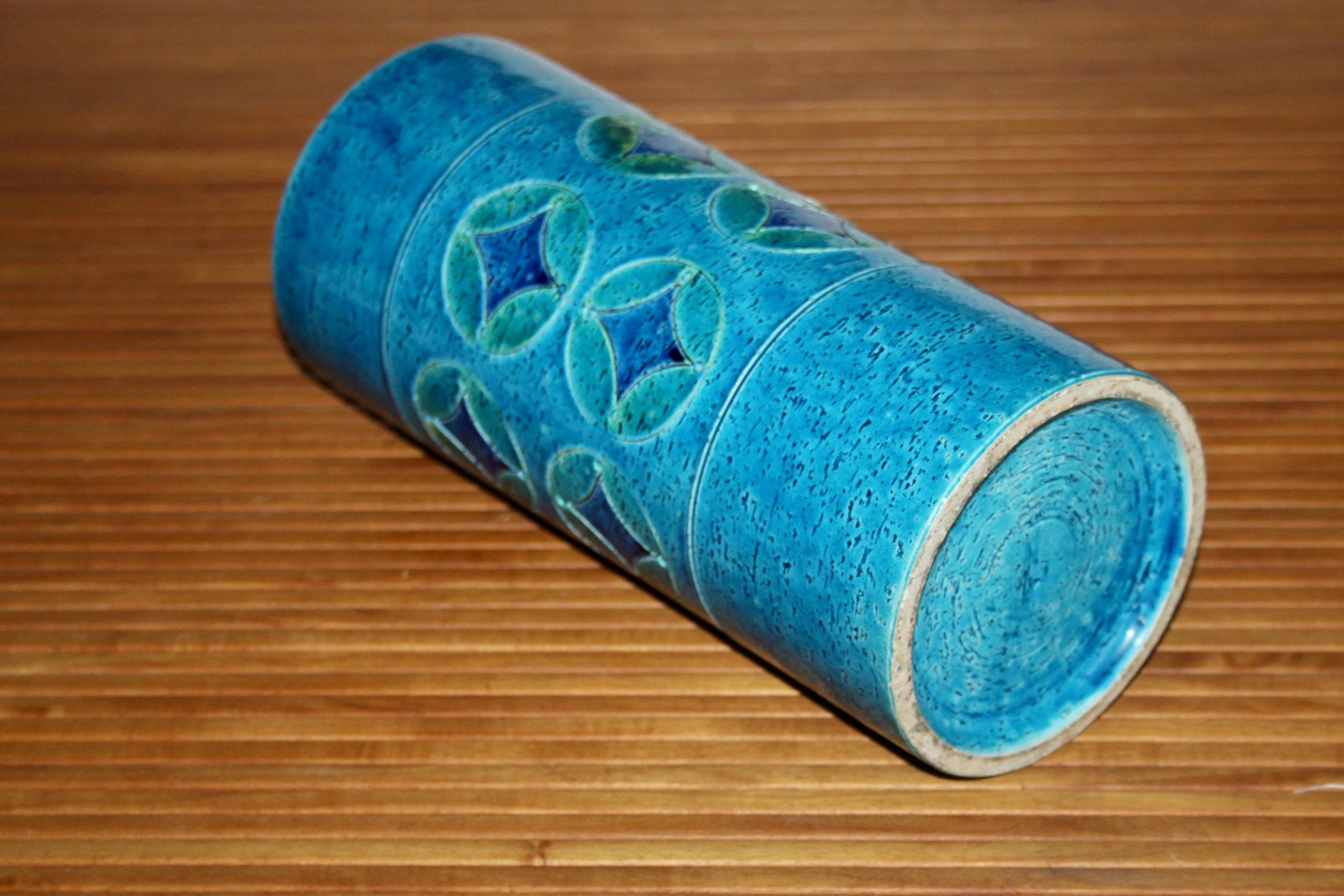 Vase bleu Bitossi d'Aldo Londi Italie années 60 en vente 1