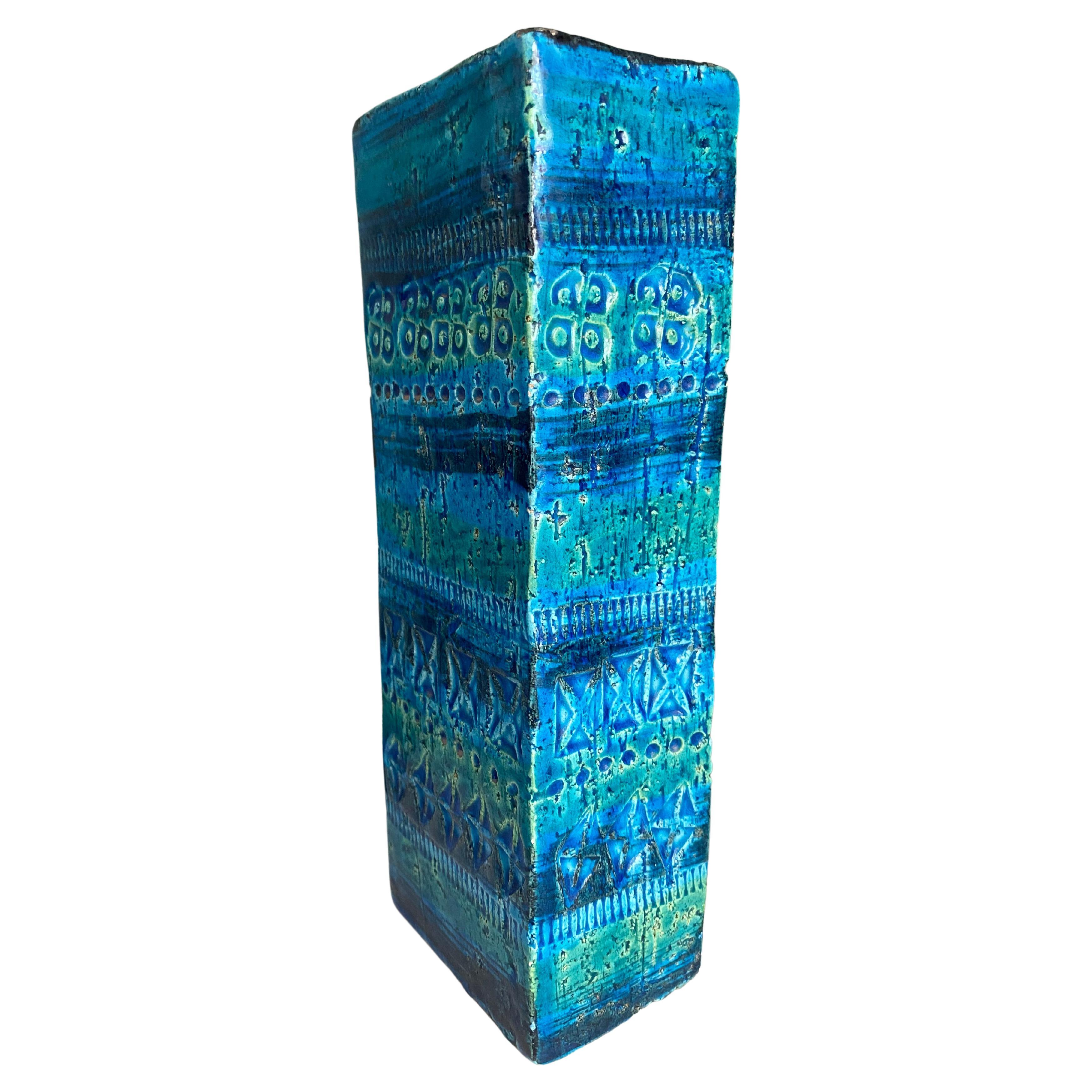 Rhimini Blue Bitossi Vase by Aldo Londi Italy 60‘s