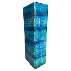 Rhimini Blaue Bitossi-Vase von Aldo Londi, Italien, 60er Jahre