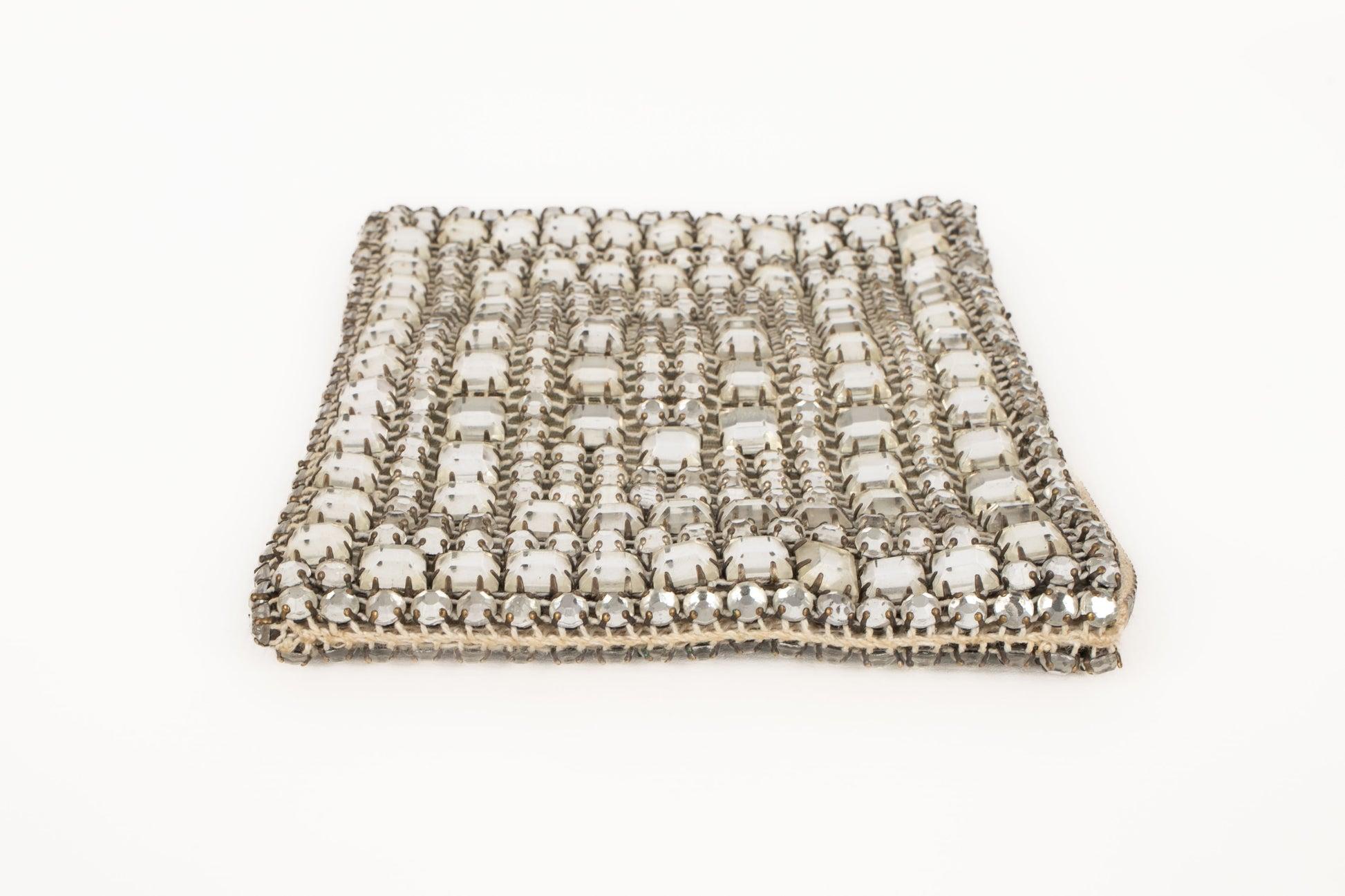 Gris Pochette à strass Pretty Tiny Evening Bag, années 1930 en vente
